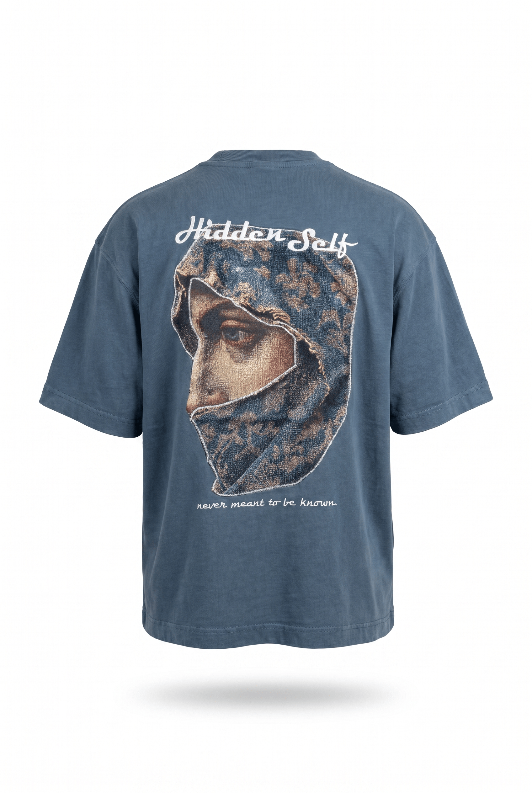 Erkek Hidden Self Baskılı Oversize T-Shirt Petrol