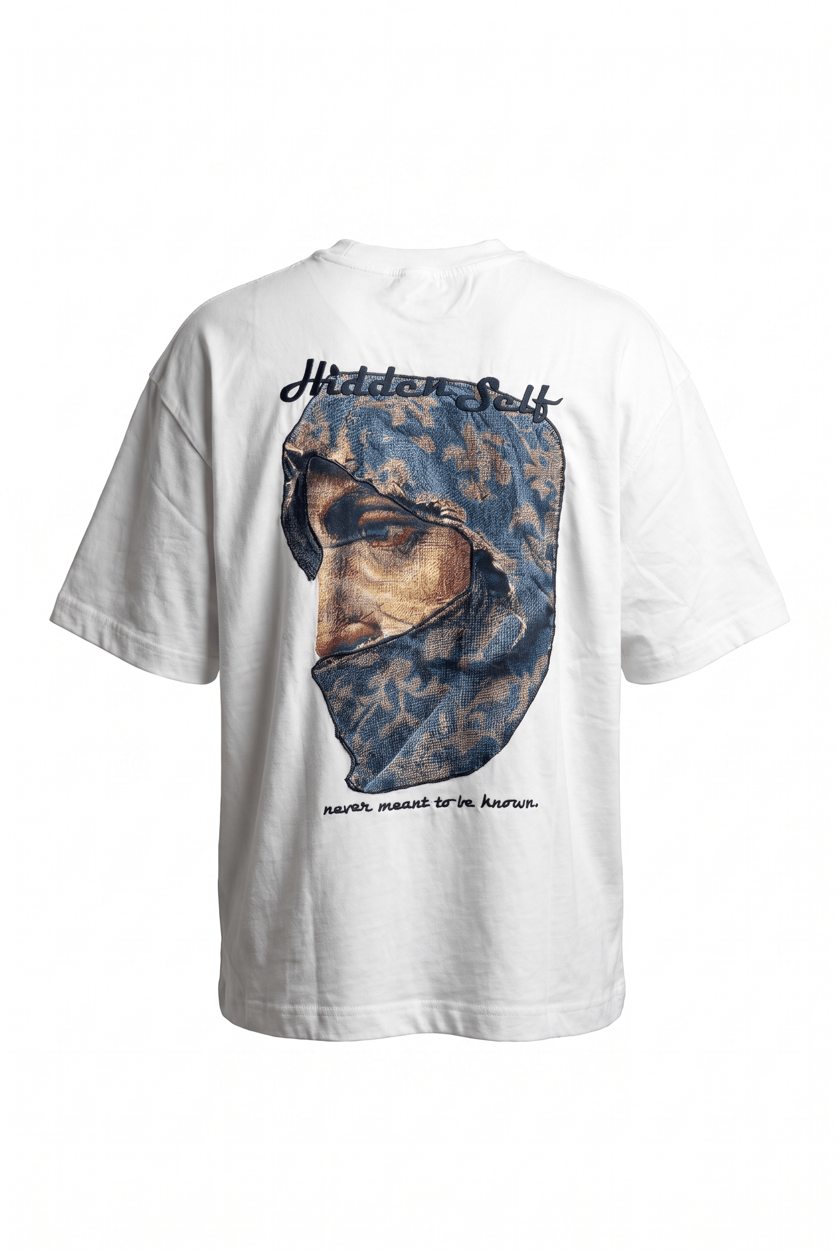 Erkek Hidden Self Baskılı Oversize T-Shirt Ekru