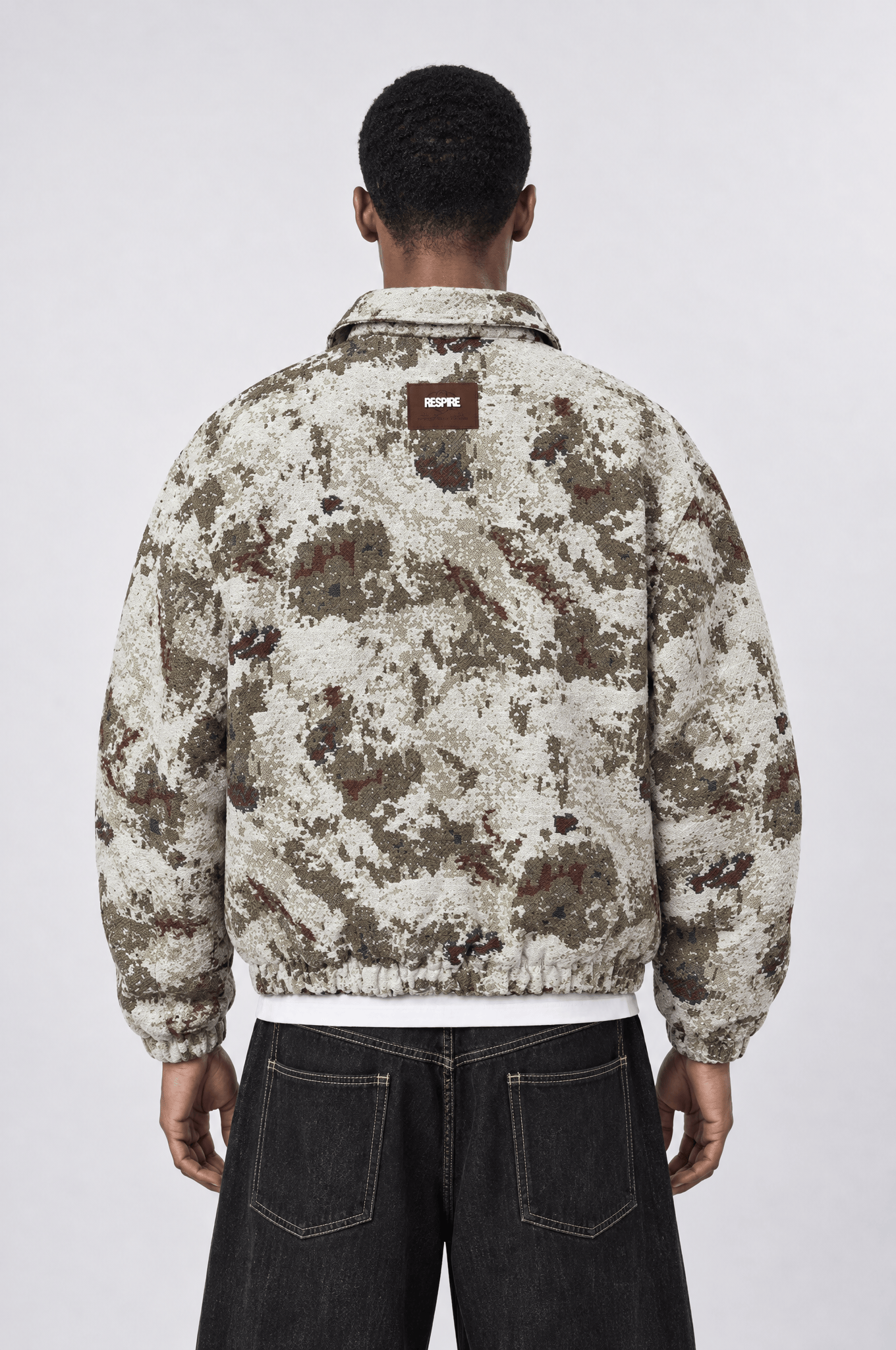 Erkek Jakarlı Oversize Bomber Ceket Bej