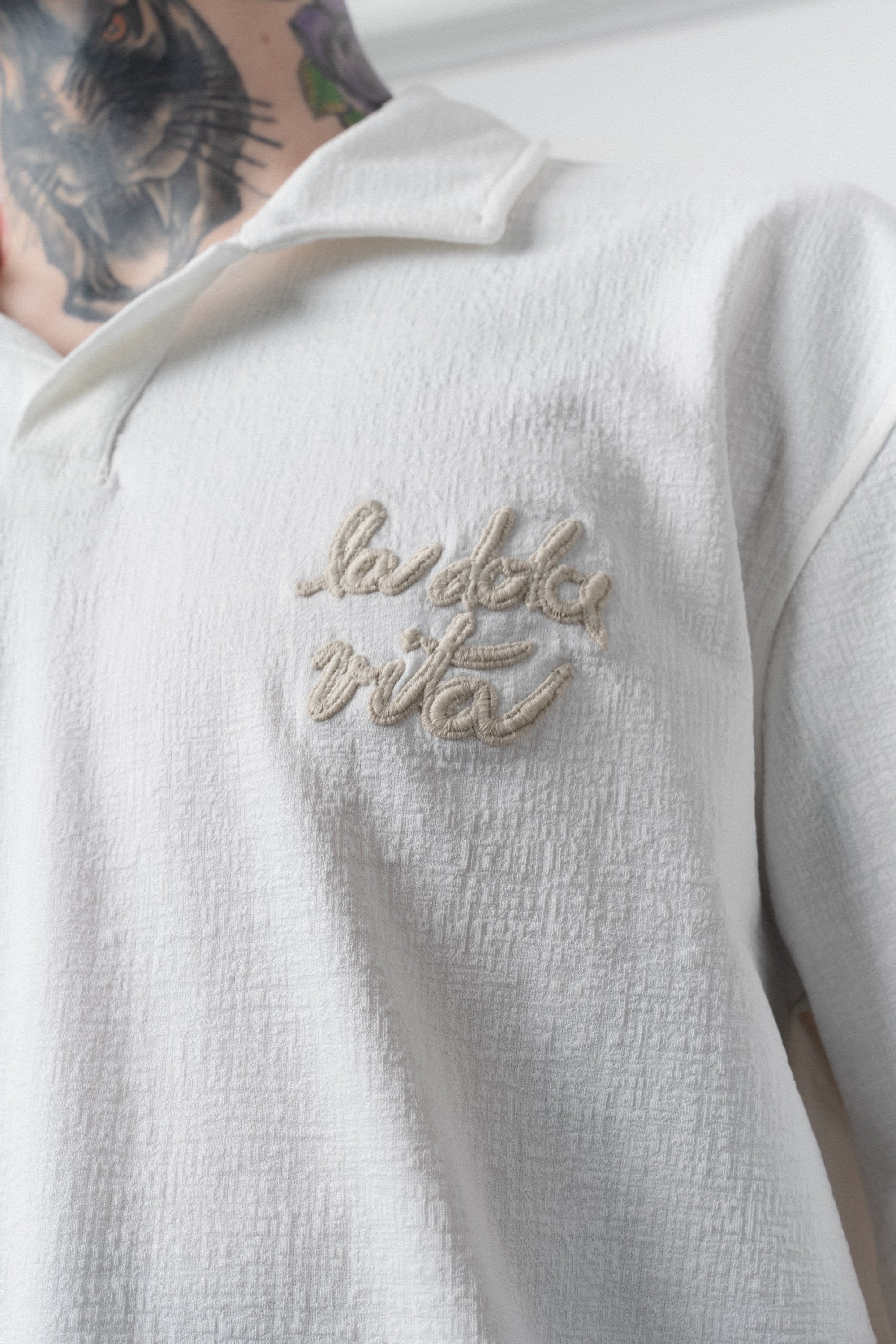 Erkek La Dolce Vita Yazılı Regular Fit T-Shirt Şort Takım Ekru
