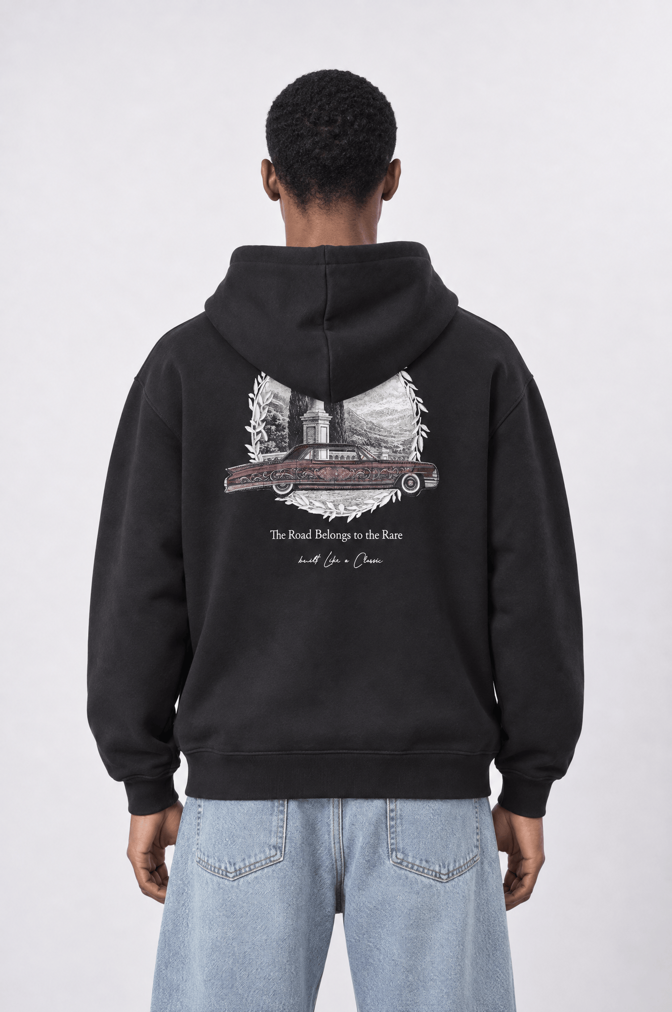 Erkek Lake Como Patch Detaylı Oversize Hoodie Siyah