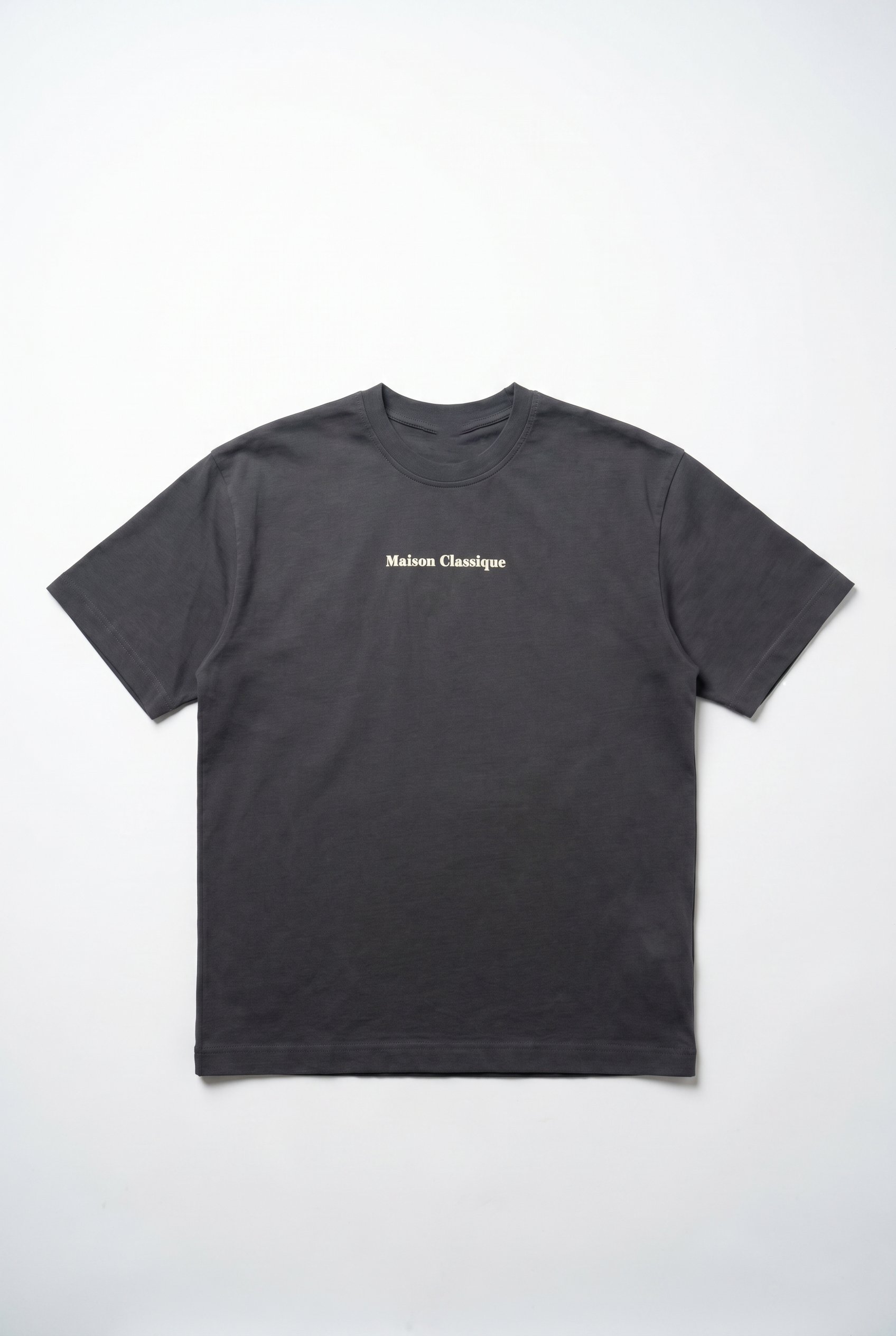 Erkek Maison Baskılı Oversize T-Shirt Füme