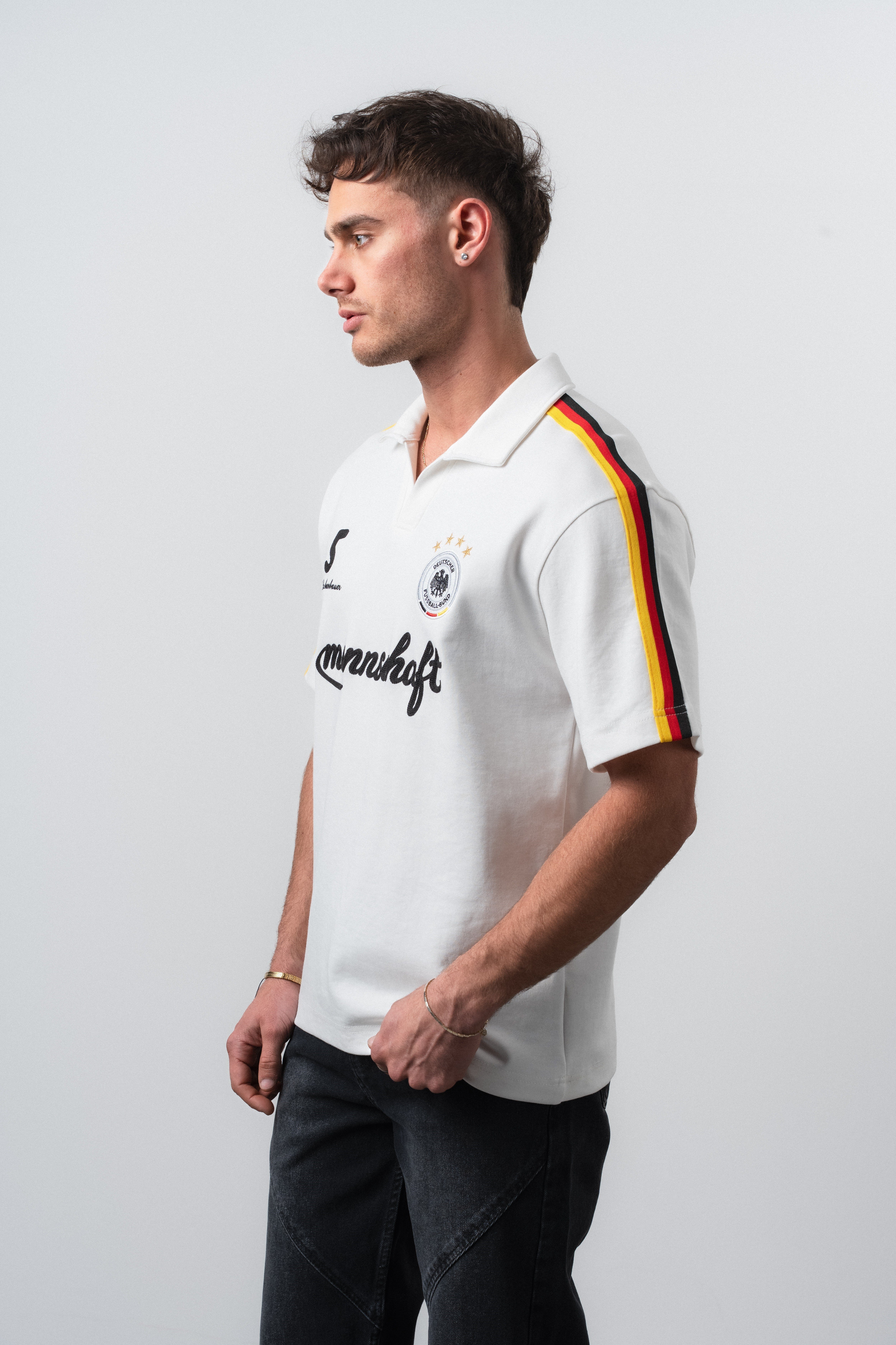 Erkek Mannschaft Dünya Kupası Regular Fit Polo Yaka Taraftar T-Shirt Ekru