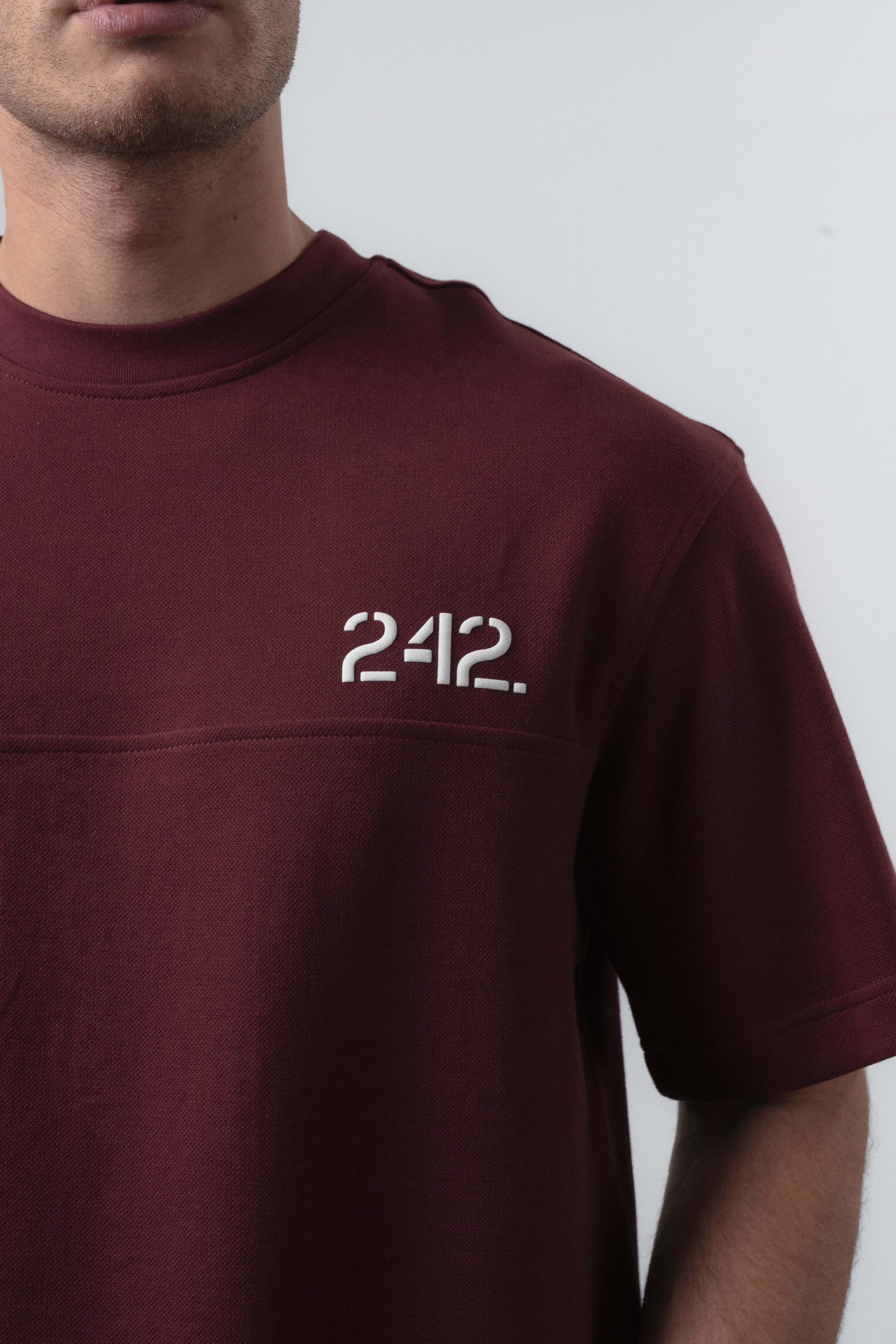 Erkek Mentalite Baskılı Regular Fit T-Shirt Bordo