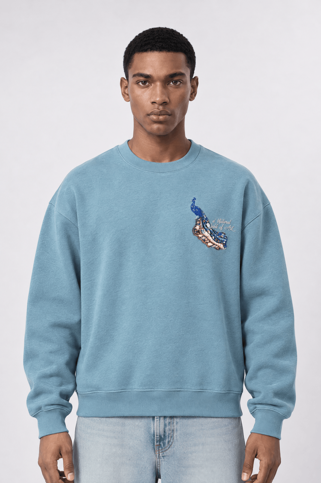 Erkek Natural Patch Detaylı Oversize Sweatshirt Prada