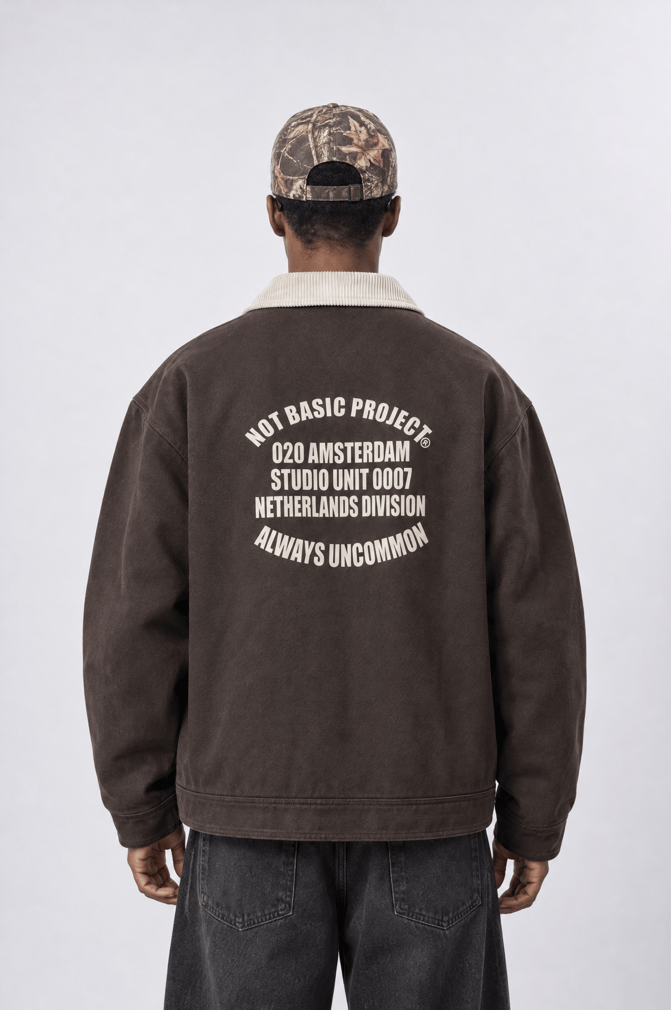 Erkek Not Basic Project Baskılı Oversize Ceket Kahve