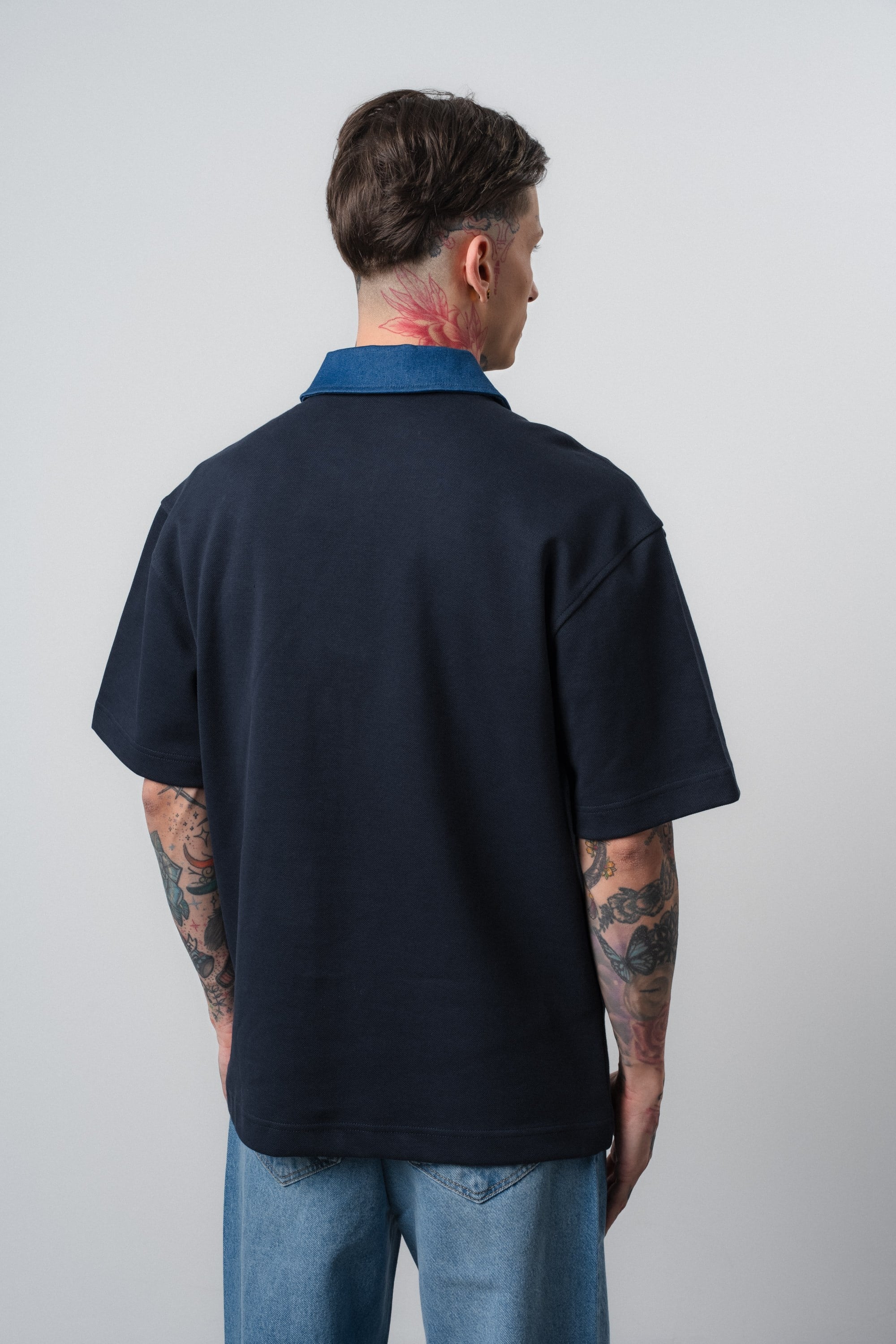 Erkek Origin Nakışlı Polo Yaka Regular Fit T-Shirt Lacivert
