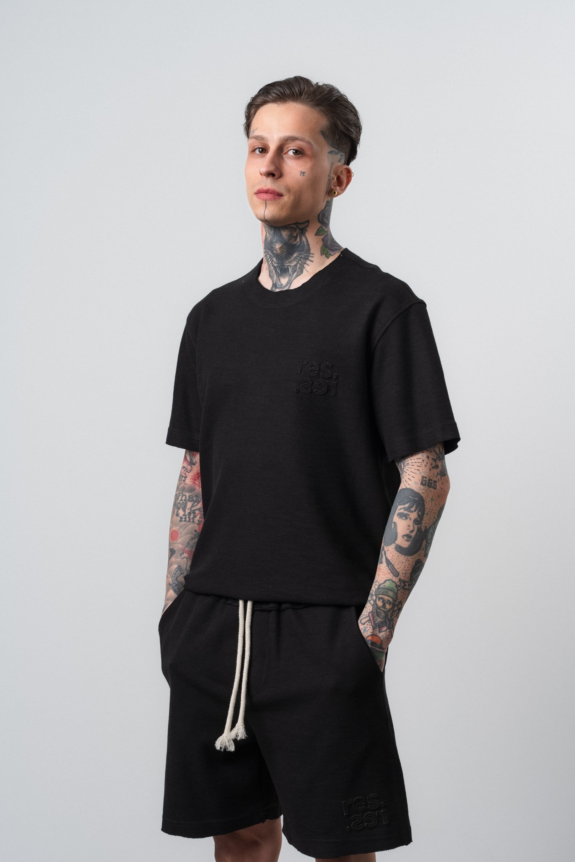 Erkek Pis Dikişli Regular Fit T-Shirt Siyah