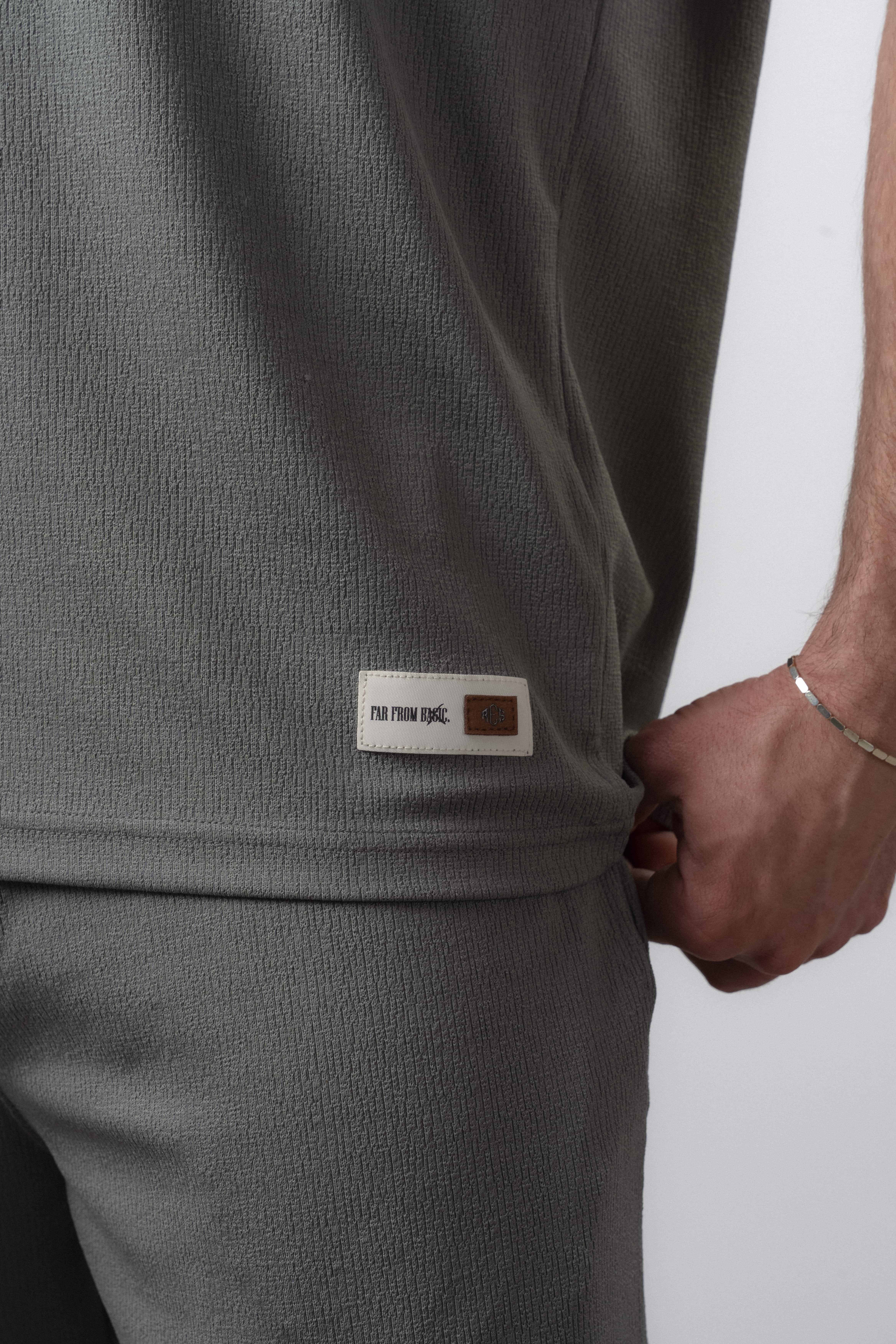Erkek Polo Yaka Regular Fit T-Shirt Şort Takım Haki