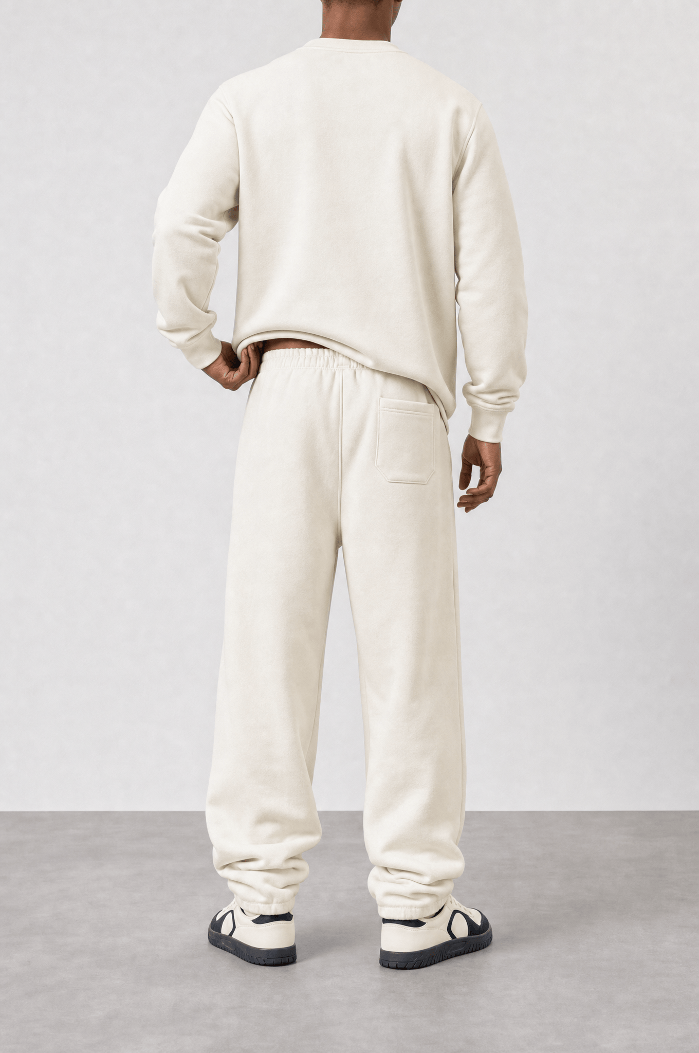 Erkek Respire Basic Baggy Eşofman Altı Ekru