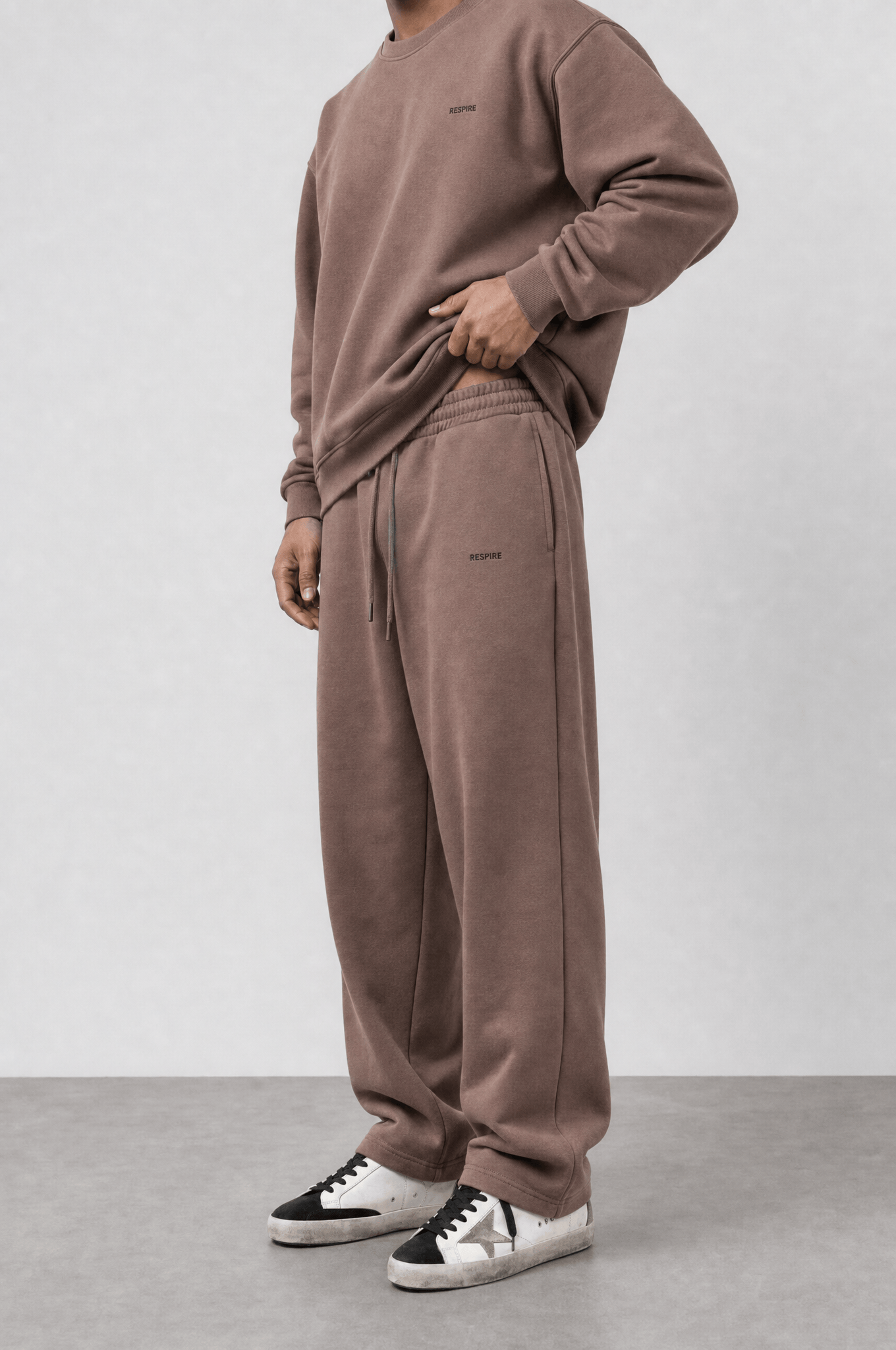 Erkek Respire Basic Baggy Eşofman Altı Kakao