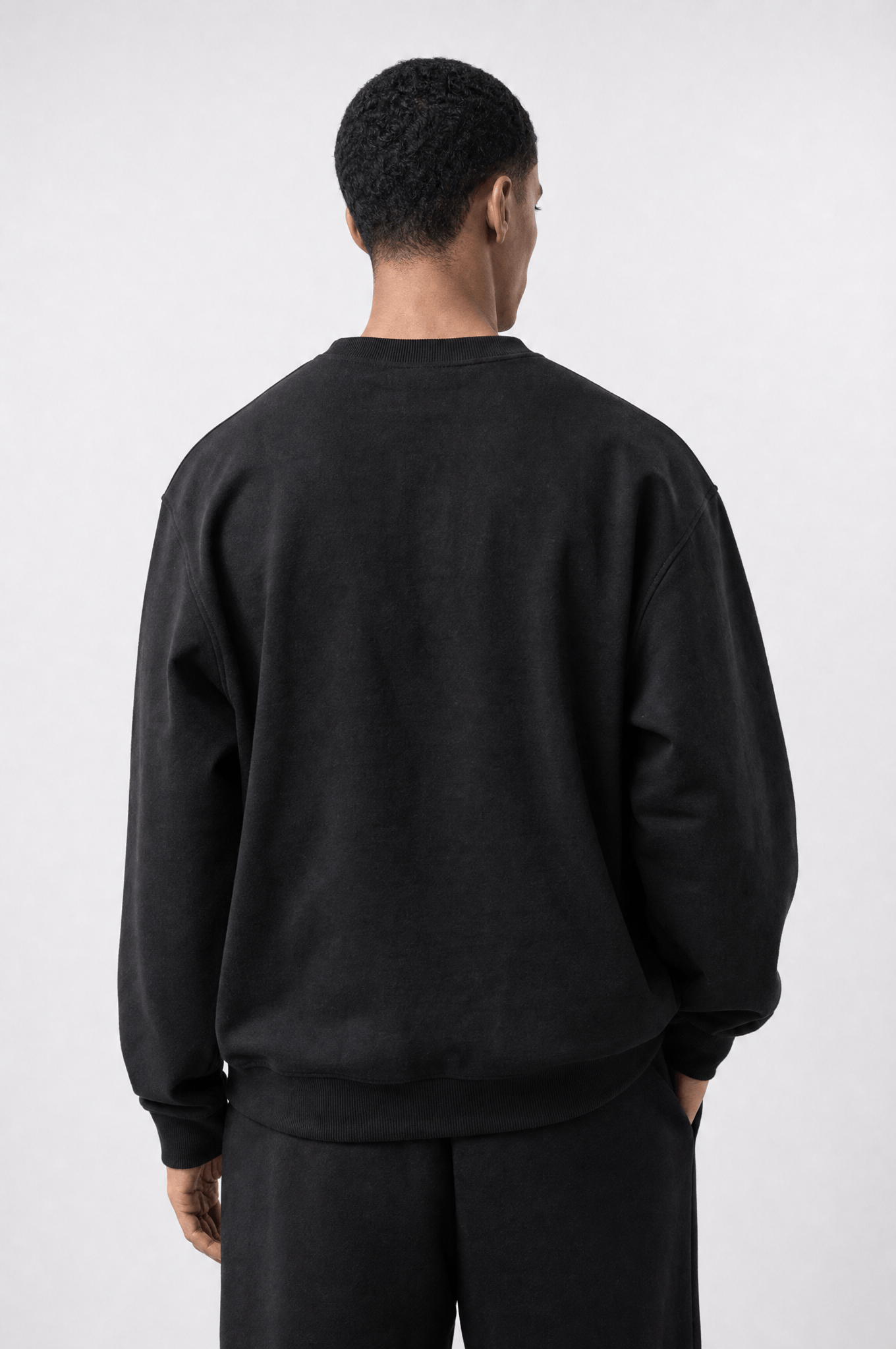Erkek Respire Basic Oversize Sweatshirt Siyah