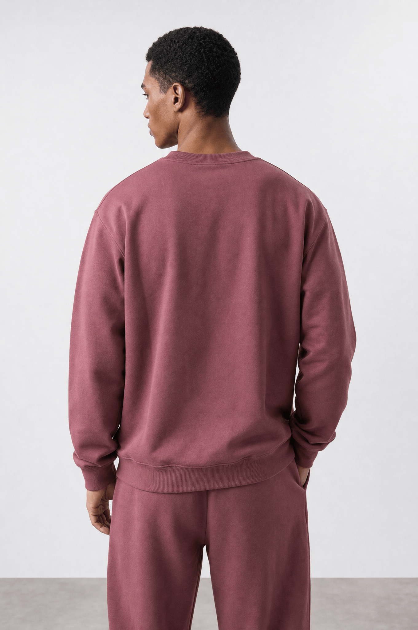 Erkek Respire Basic Oversize Sweatshirt Gül