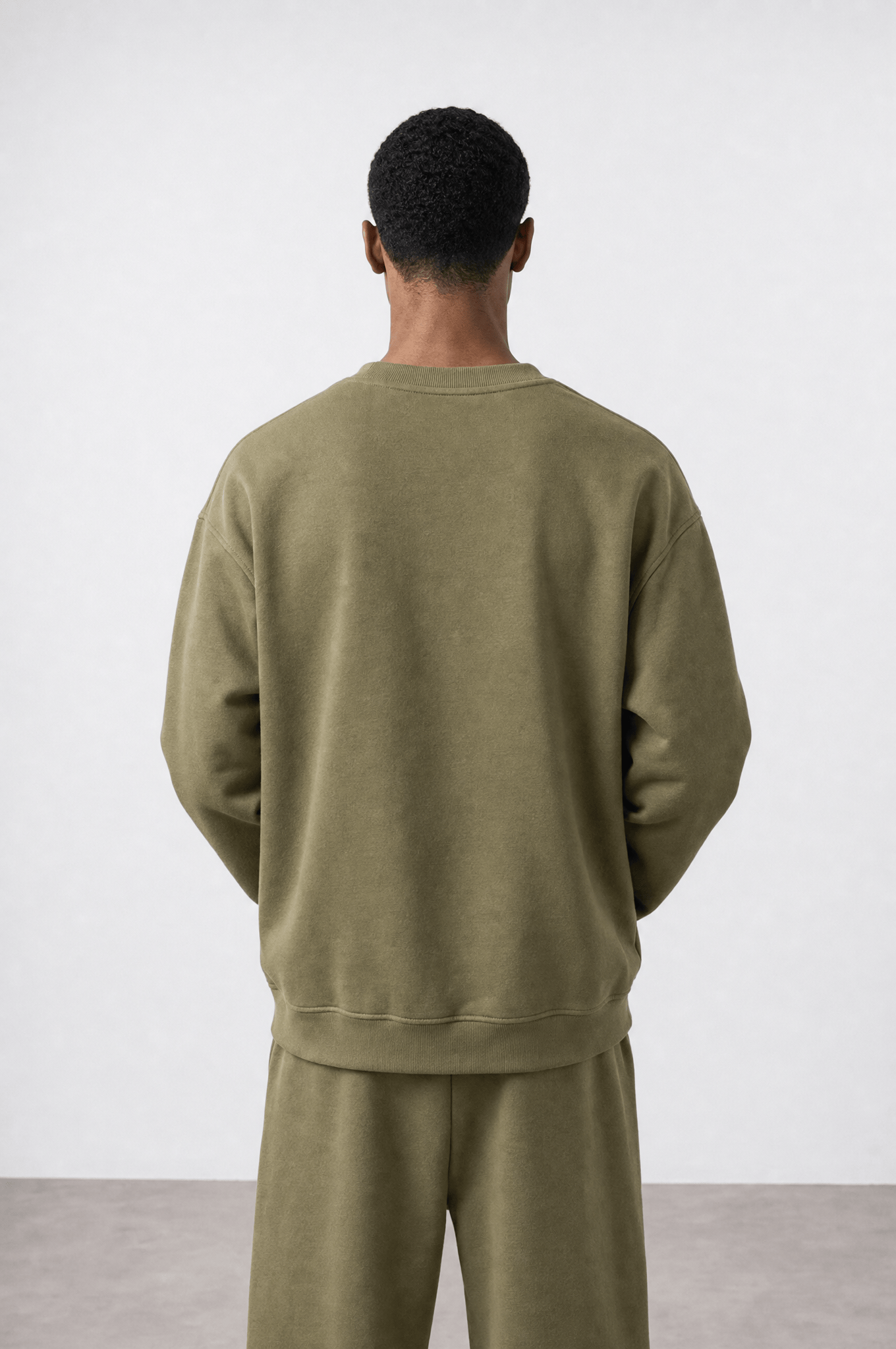 Erkek Respire Basic Oversize Sweatshirt Haki