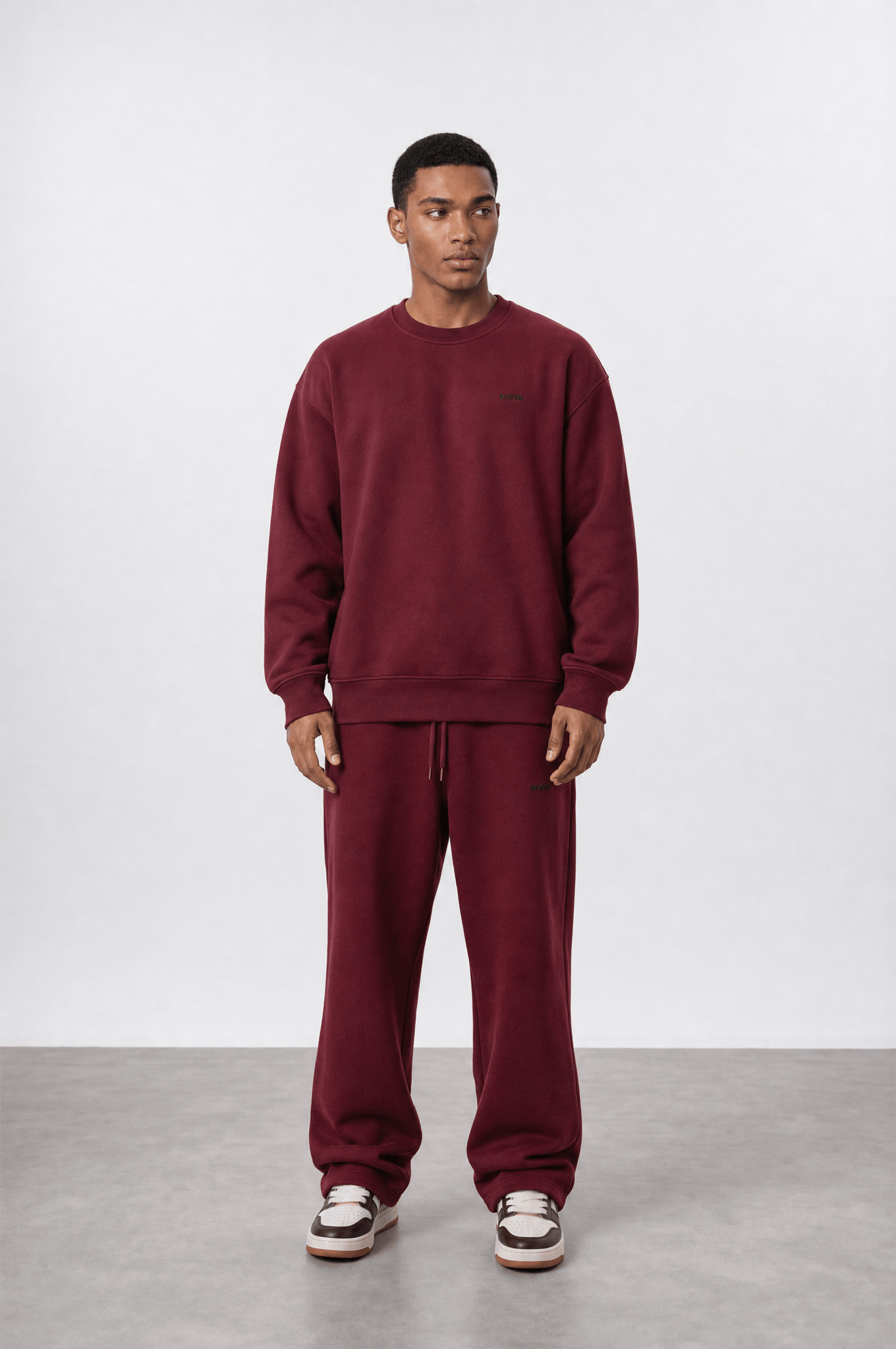 Erkek Respire Basic Oversize Sweatshirt Bordo