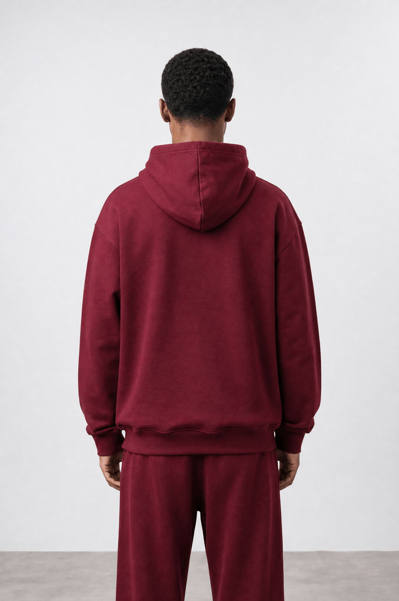 Erkek Respire Basic Oversize Zip Bordo