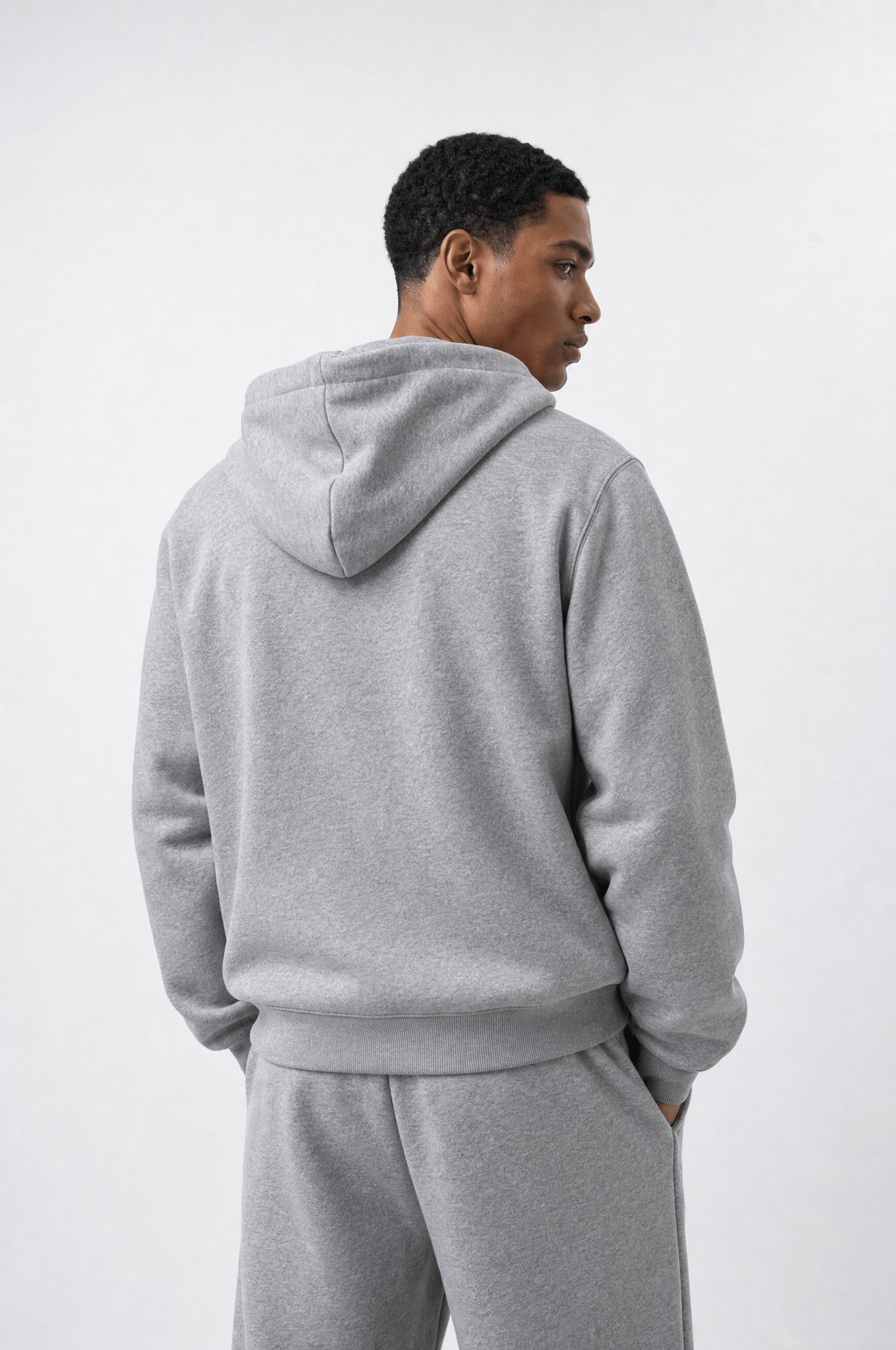 Erkek Respire Basic Oversize Zip Gri Melanj