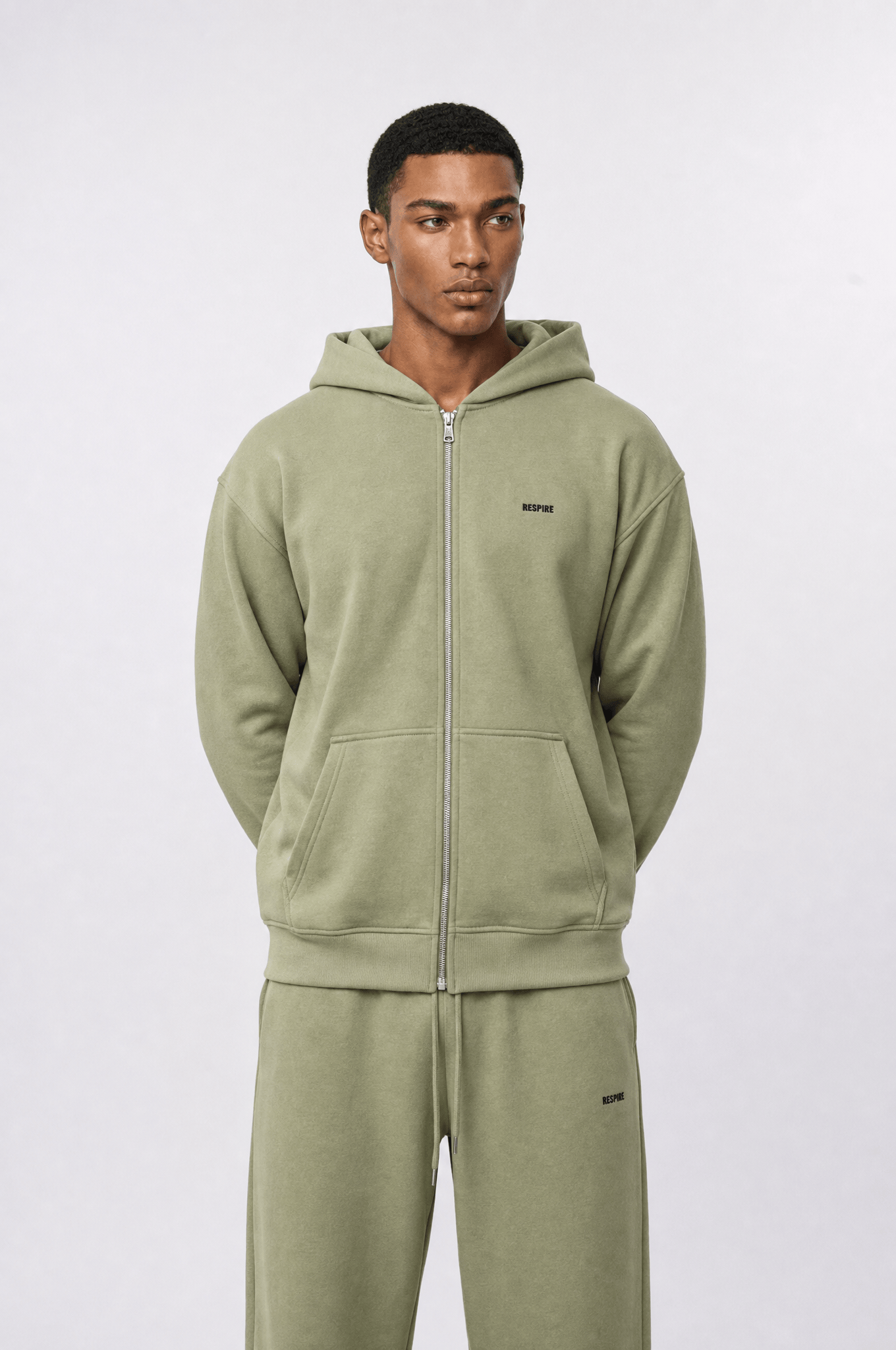 Erkek Respire Basic Oversize Zip Küf
