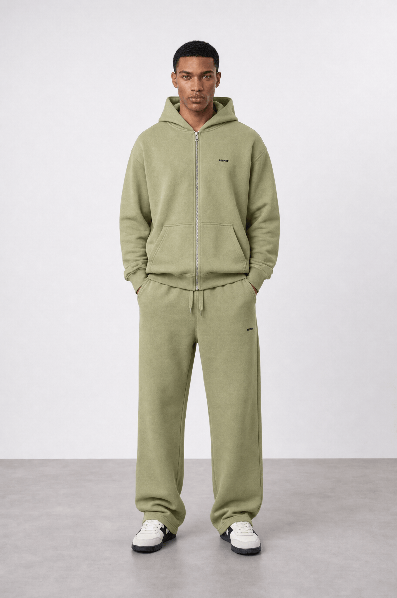 Erkek Respire Basic Oversize Zip Küf