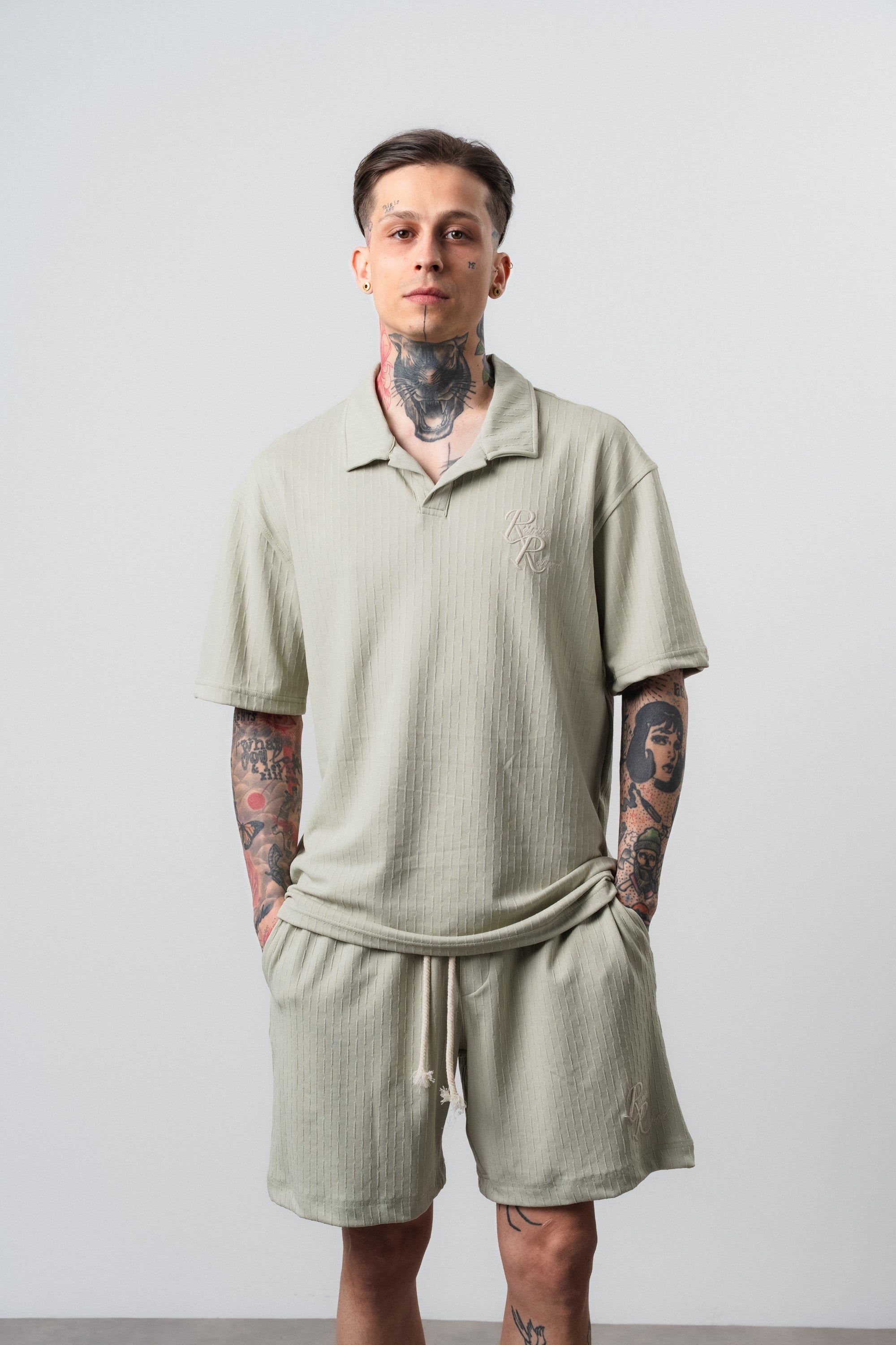 Erkek Respire Relined Yazılı Regular Fit T-Shirt Çağla