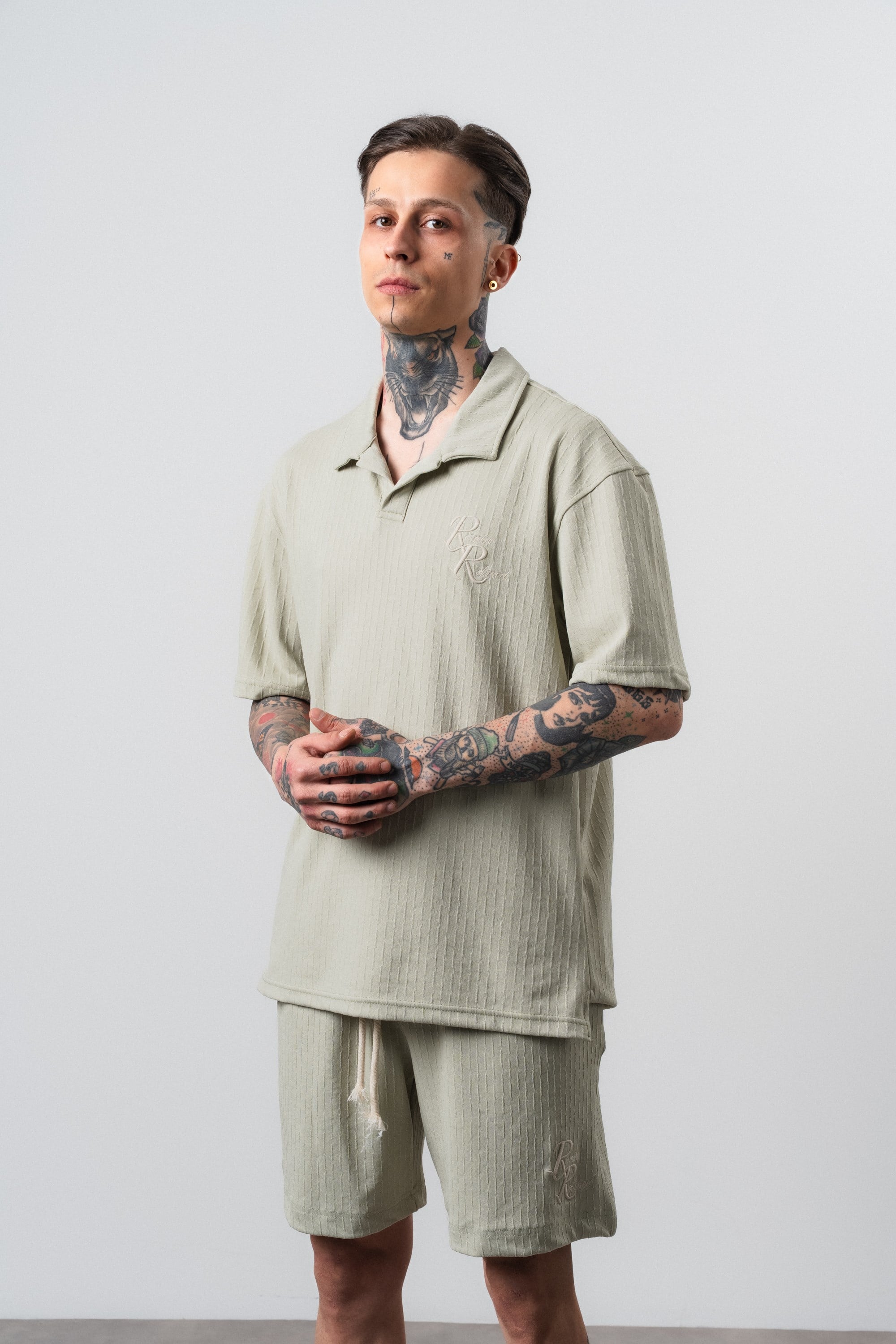 Erkek Respire Relined Yazılı Regular Fit T-Shirt Çağla