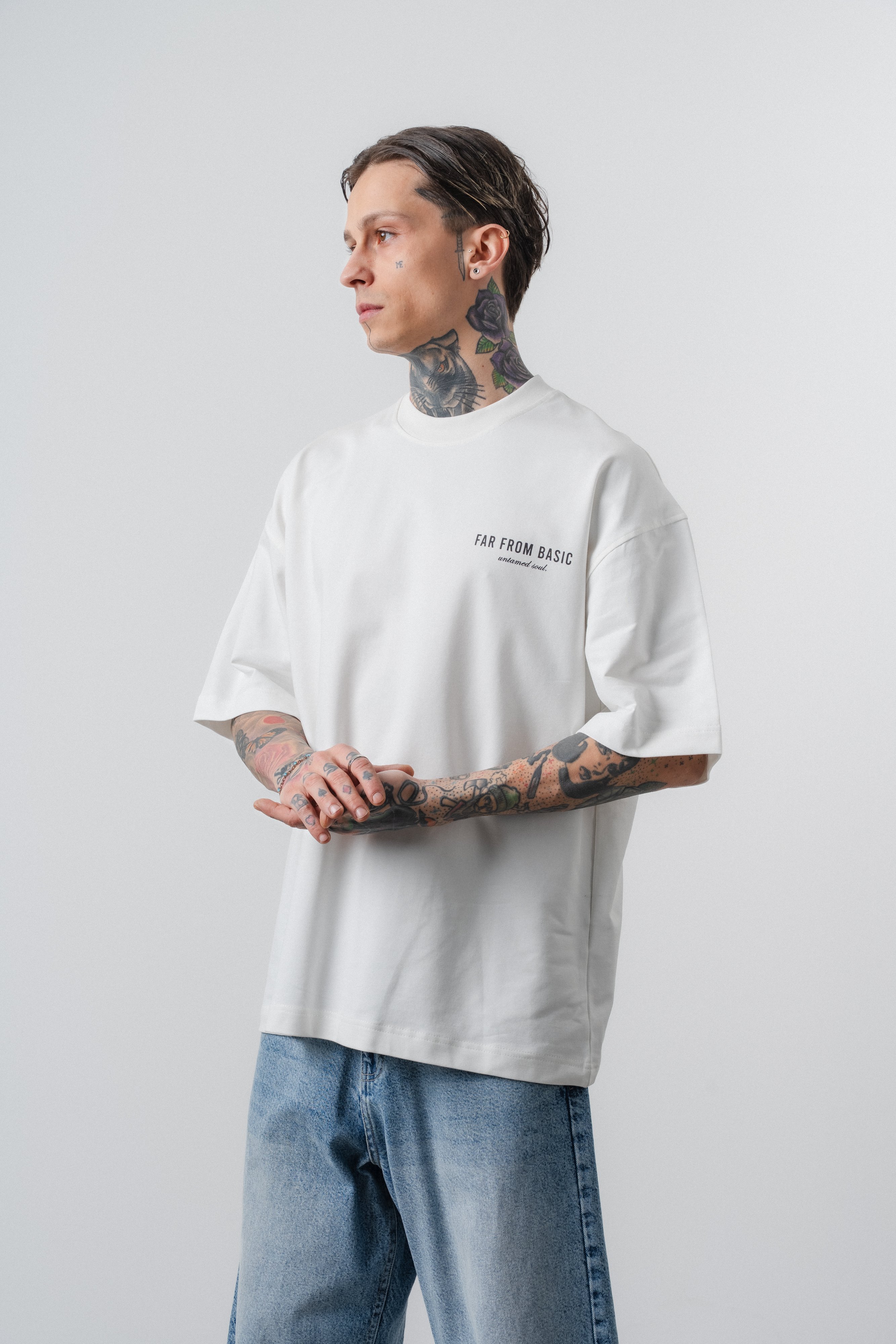 Erkek Respire x Itsbyzey Baskılı Oversize T-Shirt Beyaz