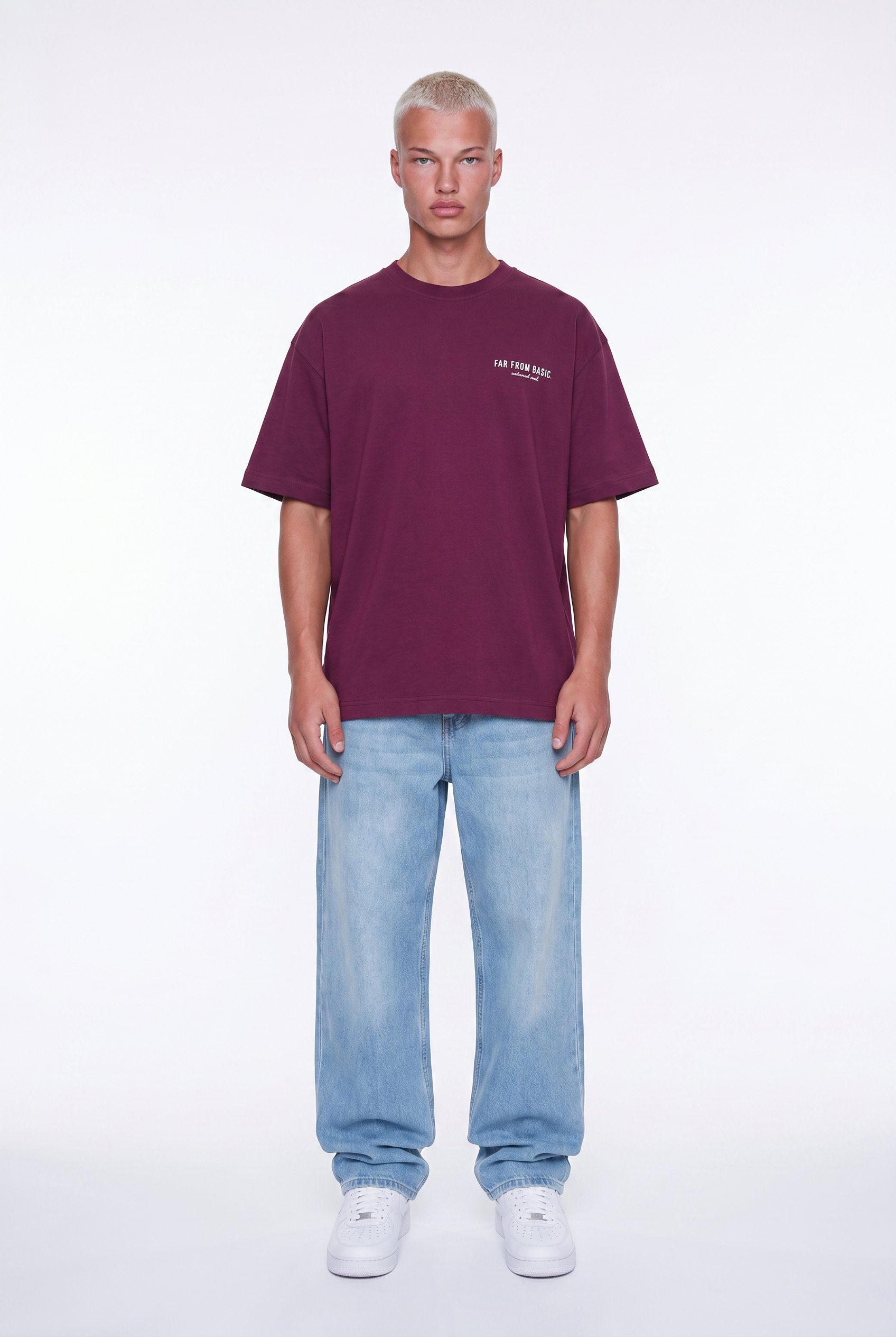 Erkek Respire x Itsbyzey Baskılı Oversize T-Shirt Vişne