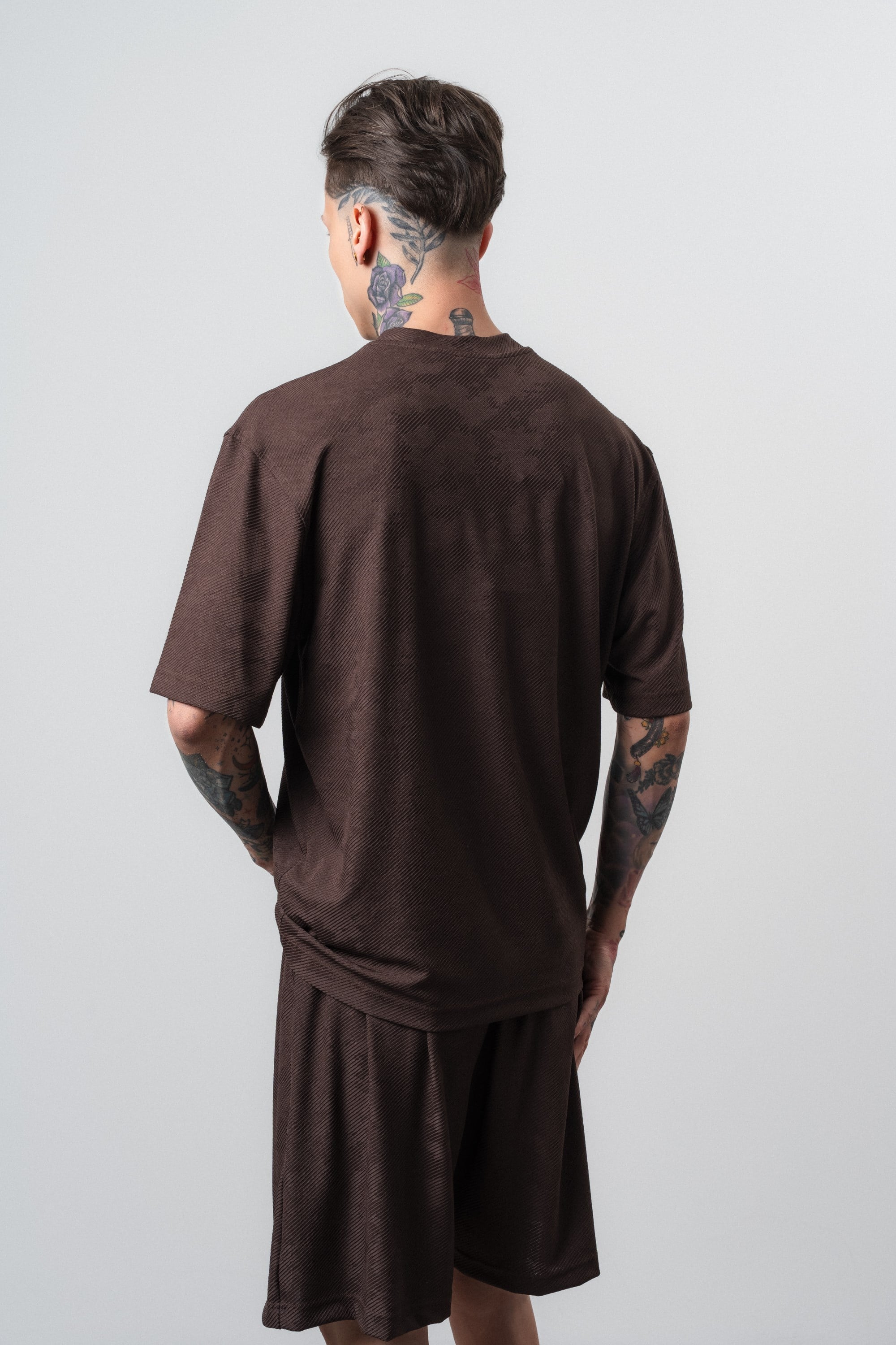 Erkek Route 07 Arma Detaylı Regular Fit T-Shirt Kahve