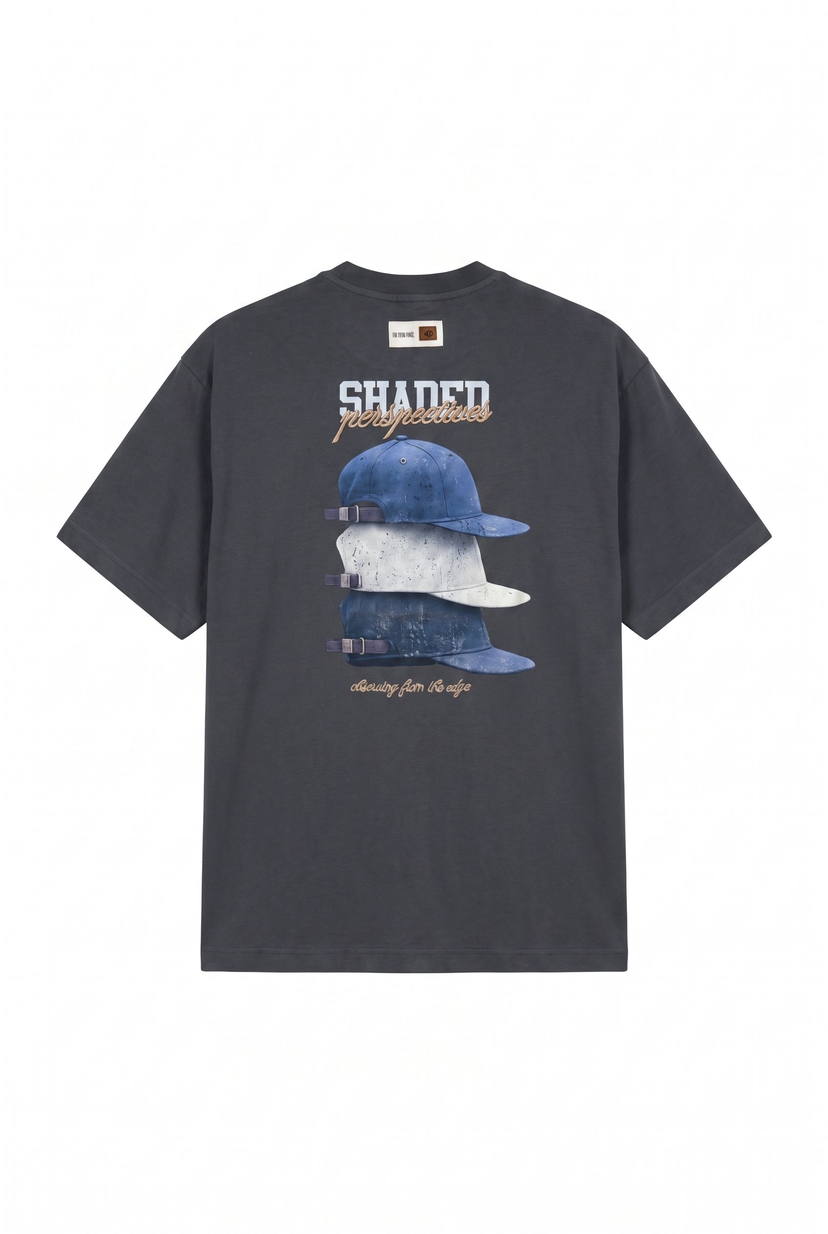 Erkek Shaded Baskılı Oversize T-Shirt Füme