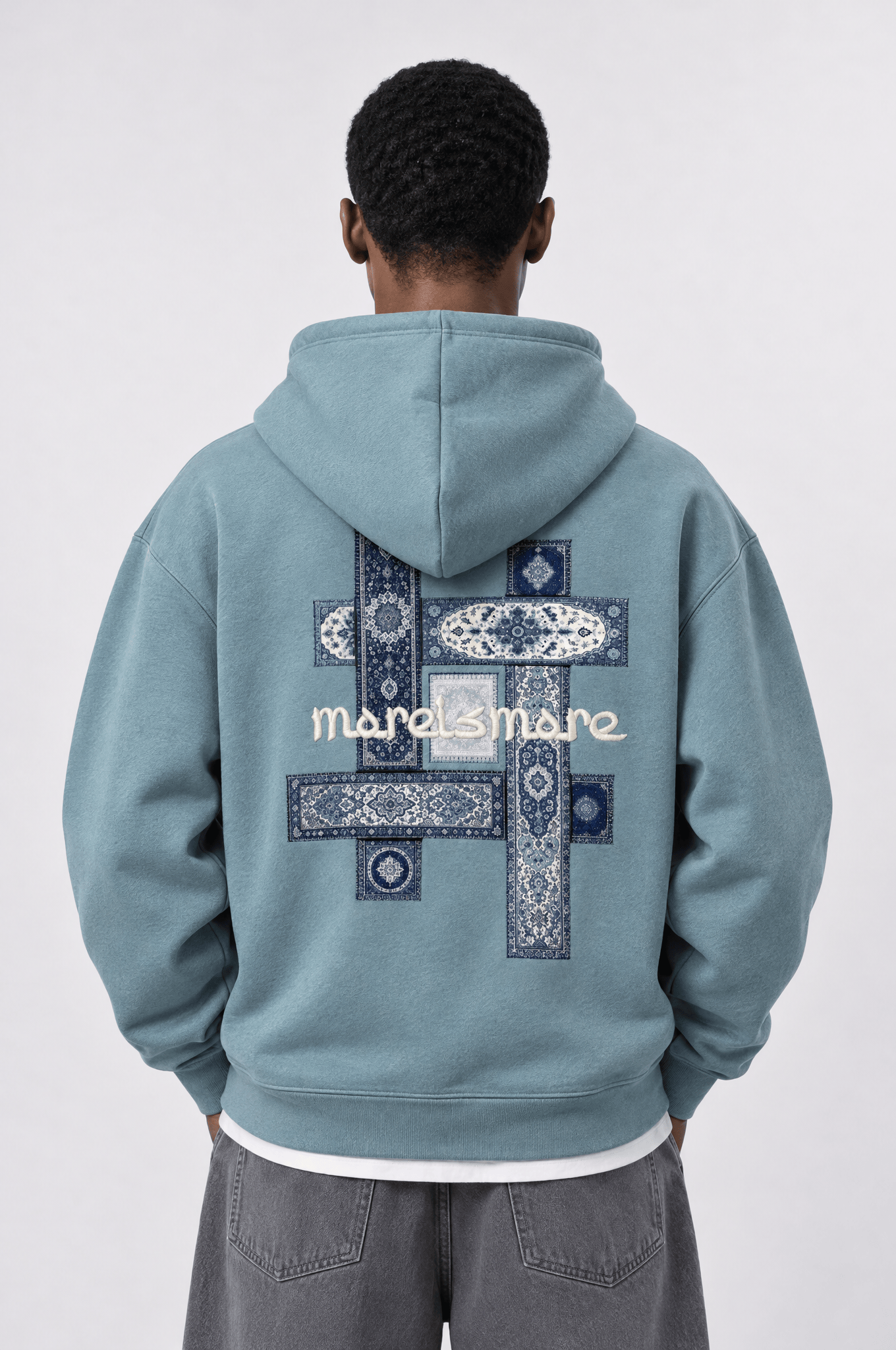 Erkek Sky Patch Detaylı Oversize Hoodie Prada