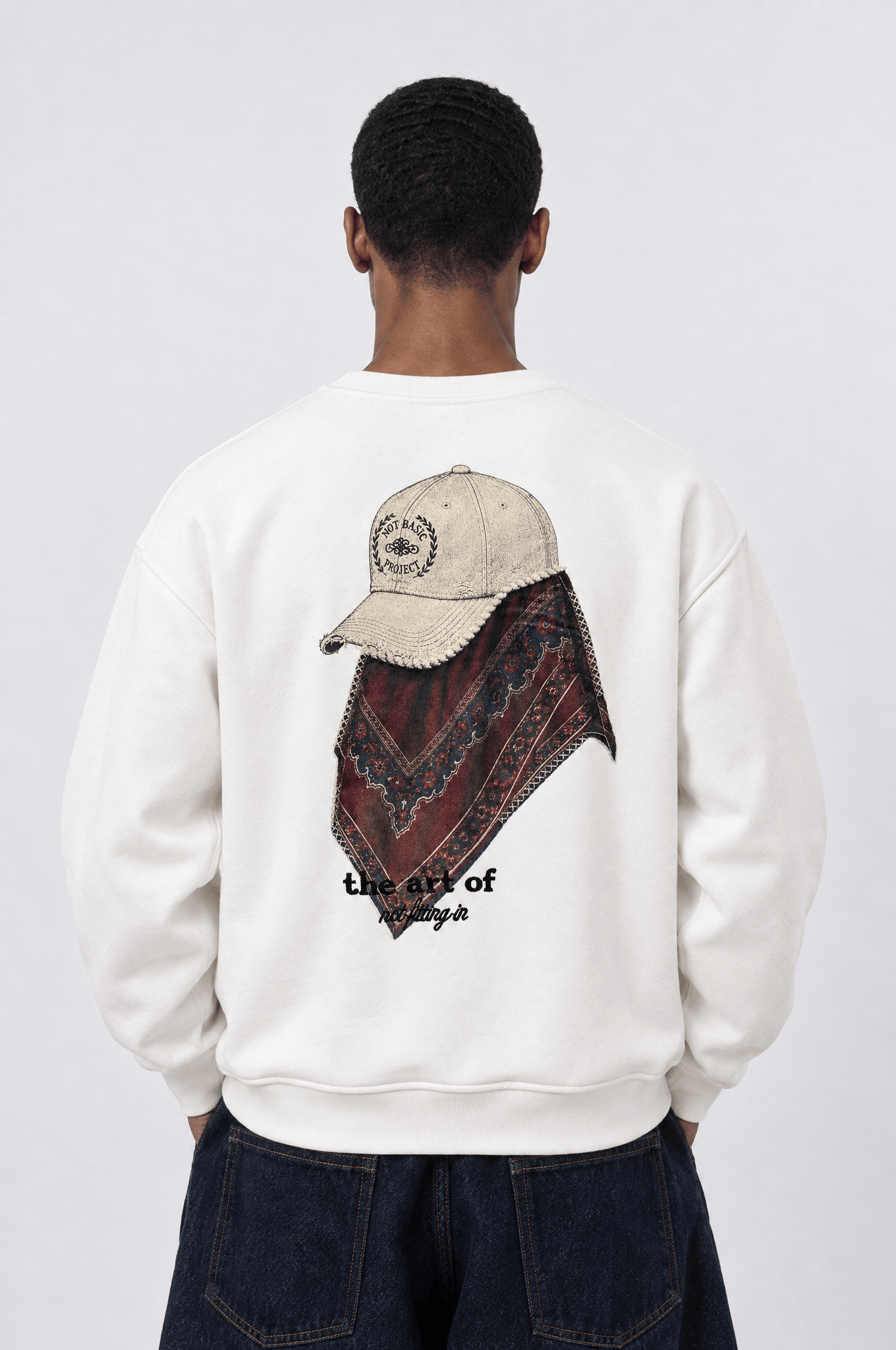 Erkek The Art Of Patch Detaylı Oversize Sweatshirt Ekru
