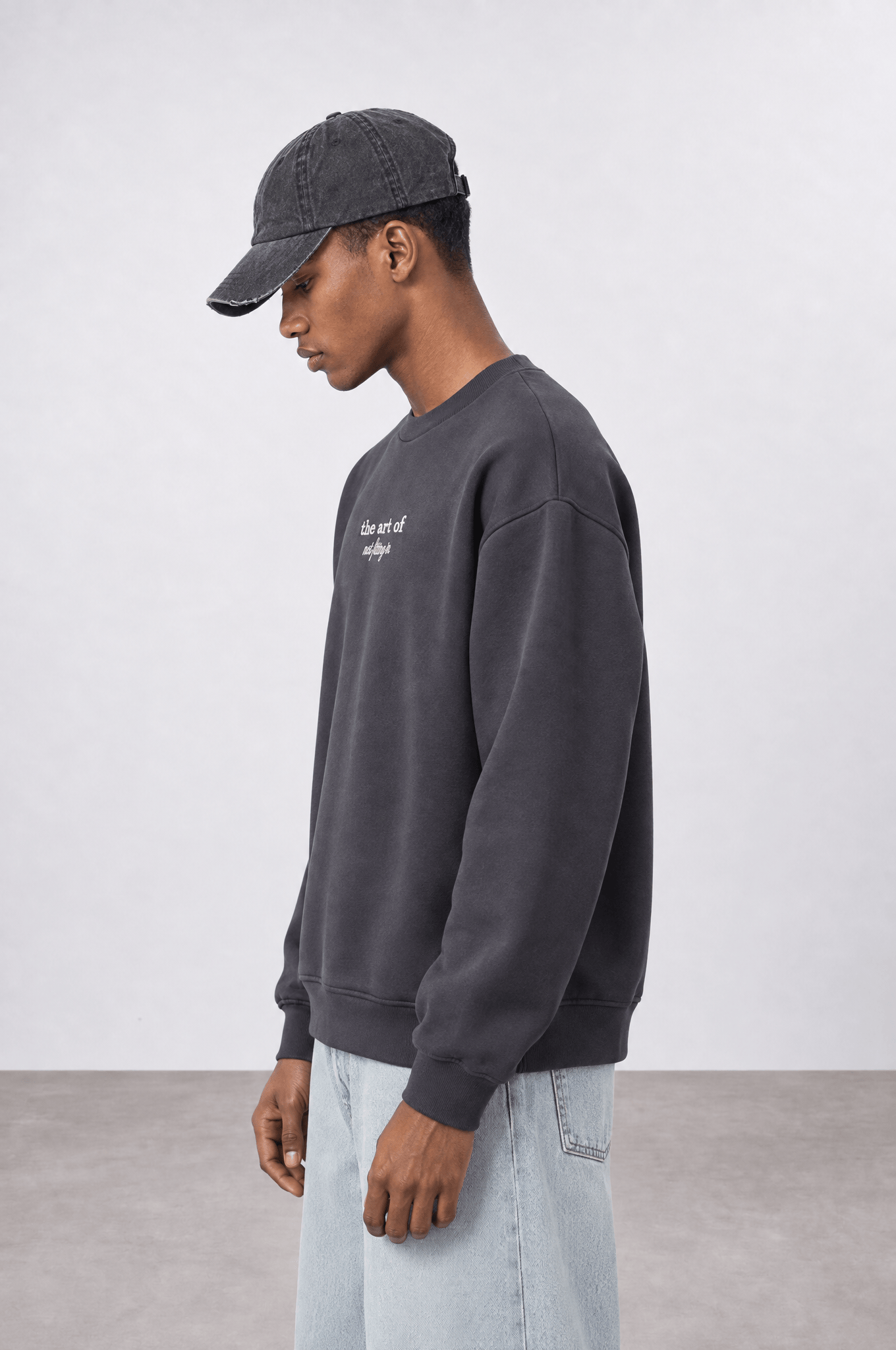 Erkek The Art Of Patch Detaylı Oversize Sweatshirt Füme