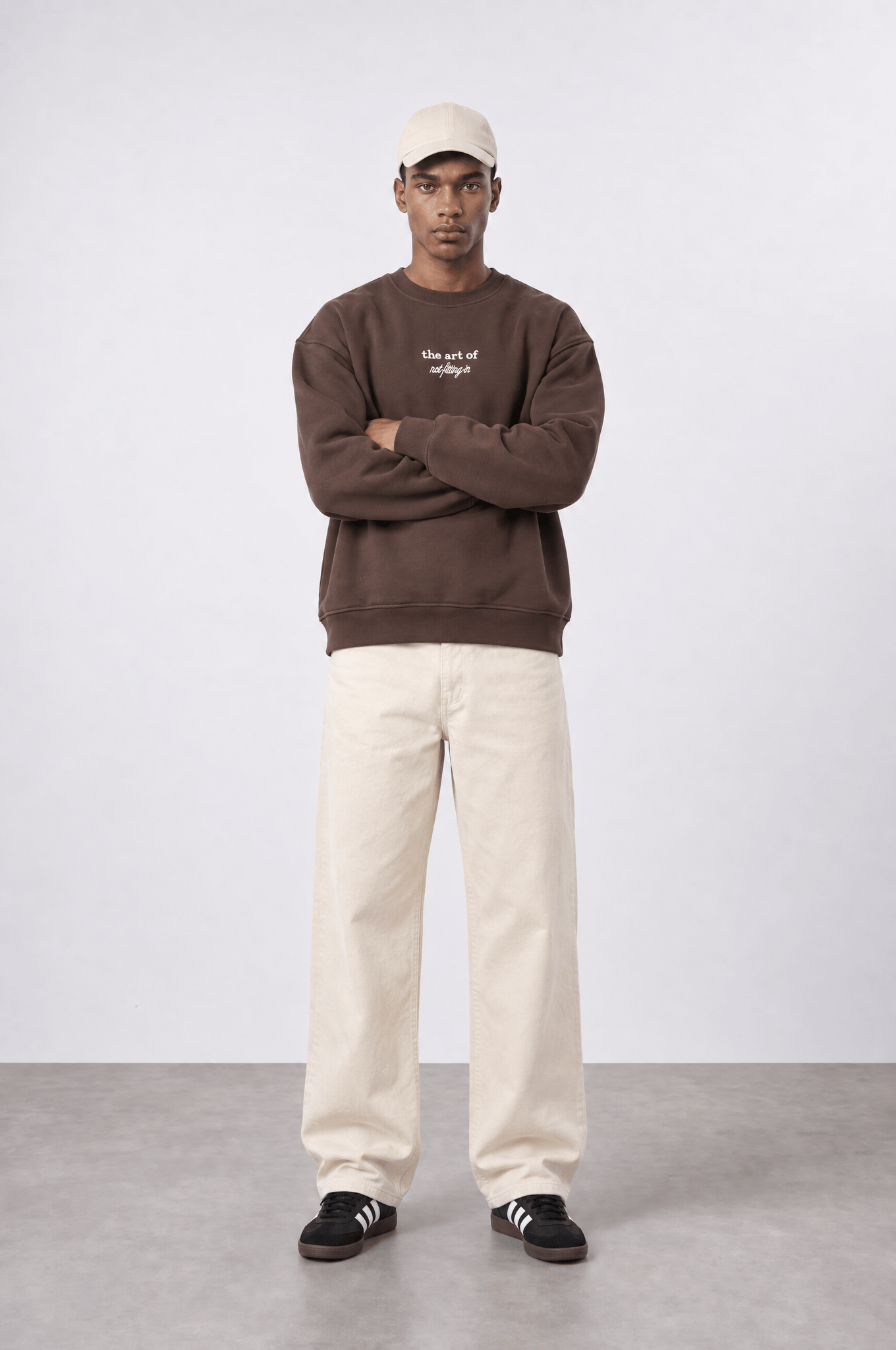 Erkek The Art Of Patch Detaylı Oversize Sweatshirt Kahve