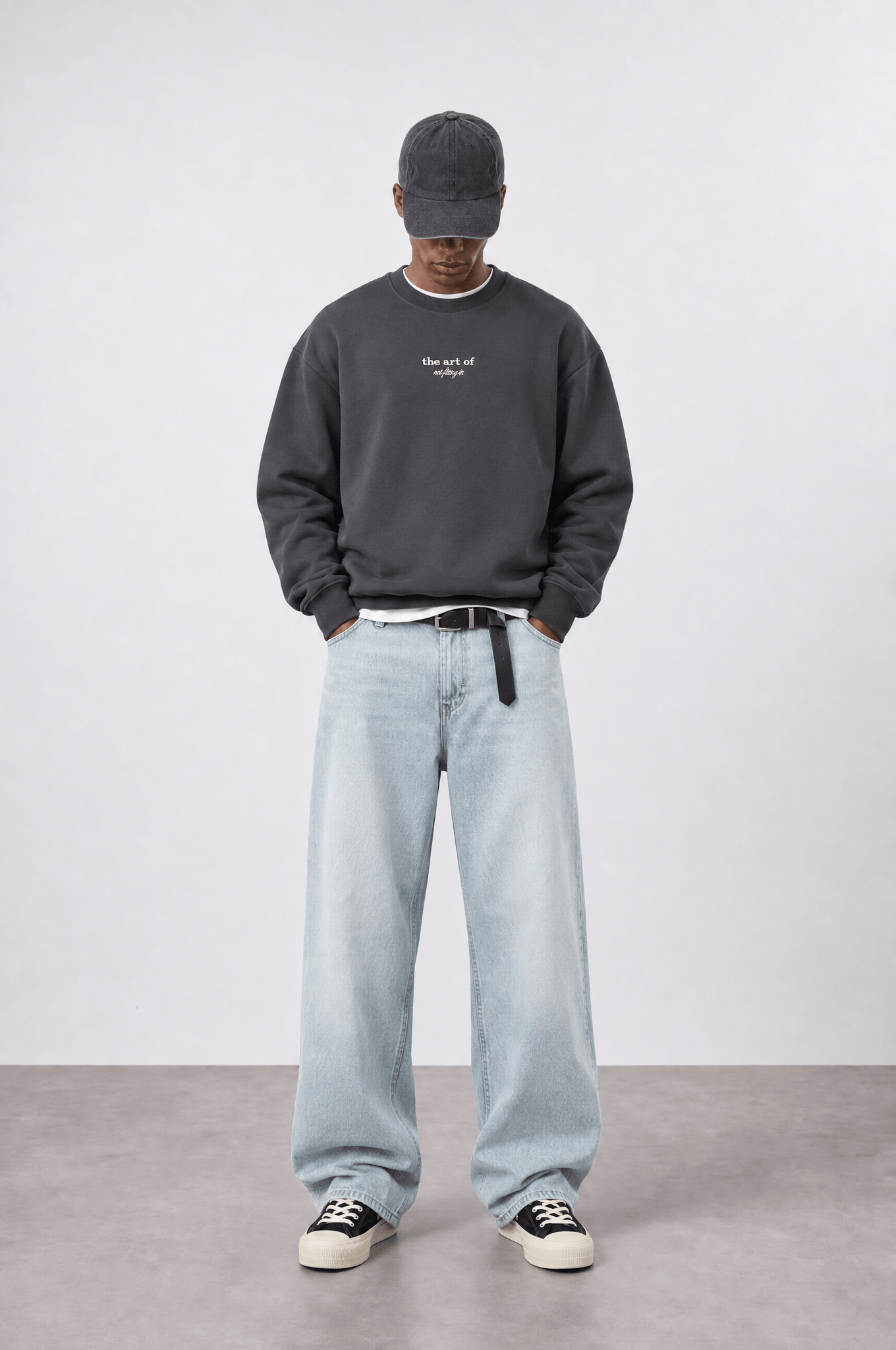 Erkek The Art Of Patch Detaylı Oversize Sweatshirt Füme