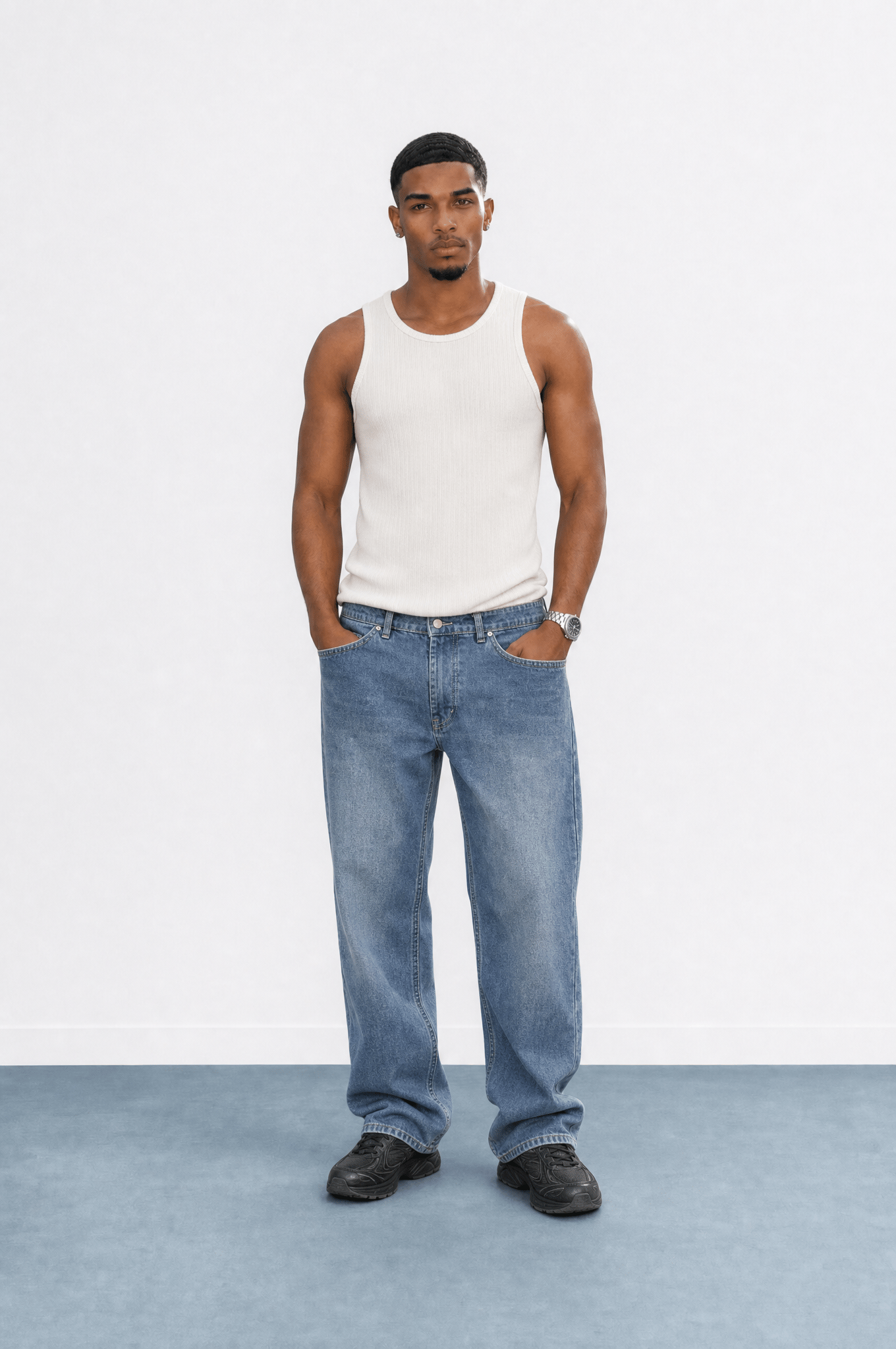 Erkek Washed Baggy Pantolon A.Mavi