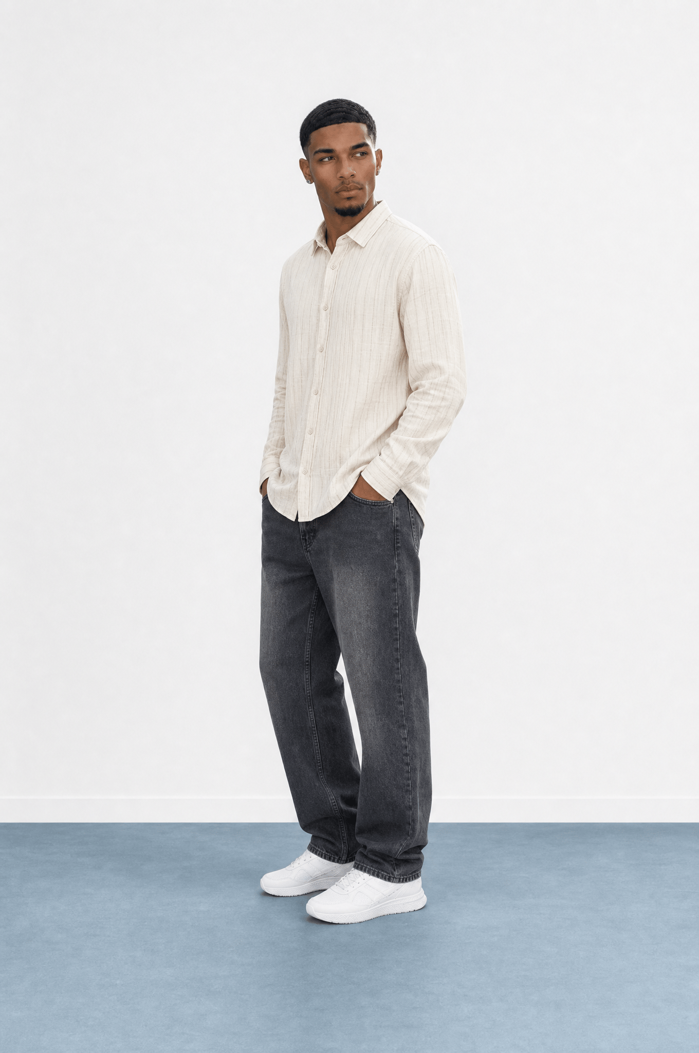 Erkek Washed Baggy Pantolon Antrasit