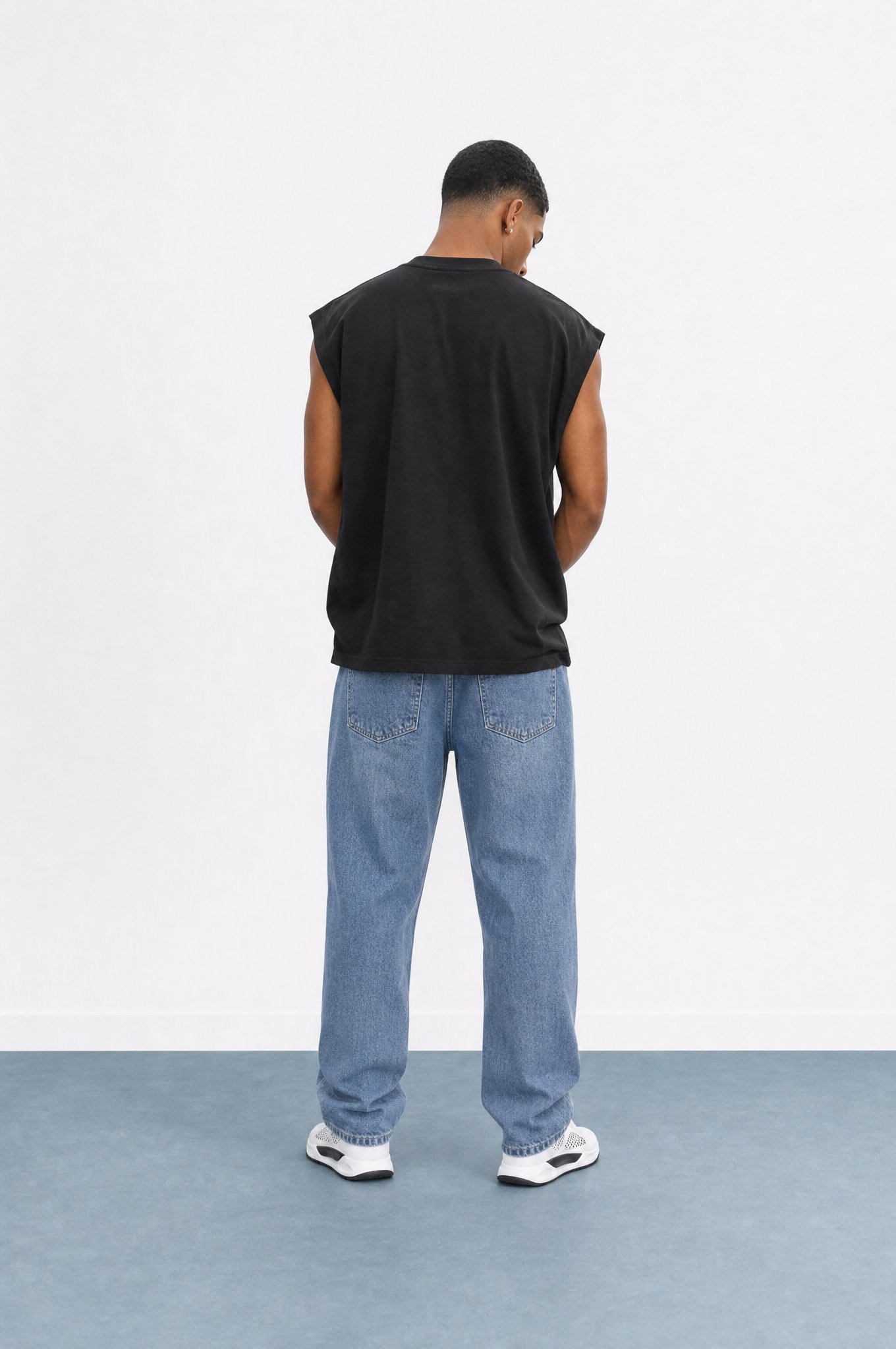 Erkek Washed Baggy Pantolon K.Mavi