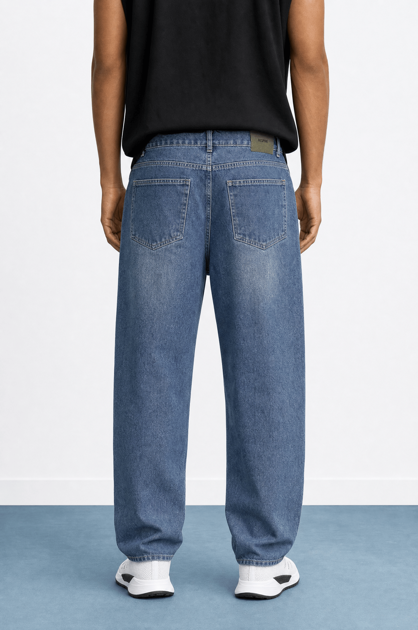 Erkek Washed Baggy Pantolon K.Mavi