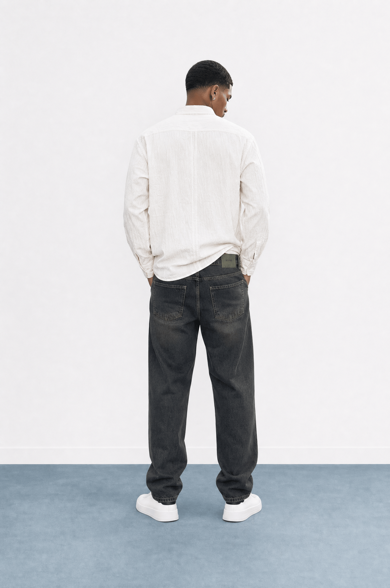 Erkek Washed Baggy Pantolon Tint Mavi