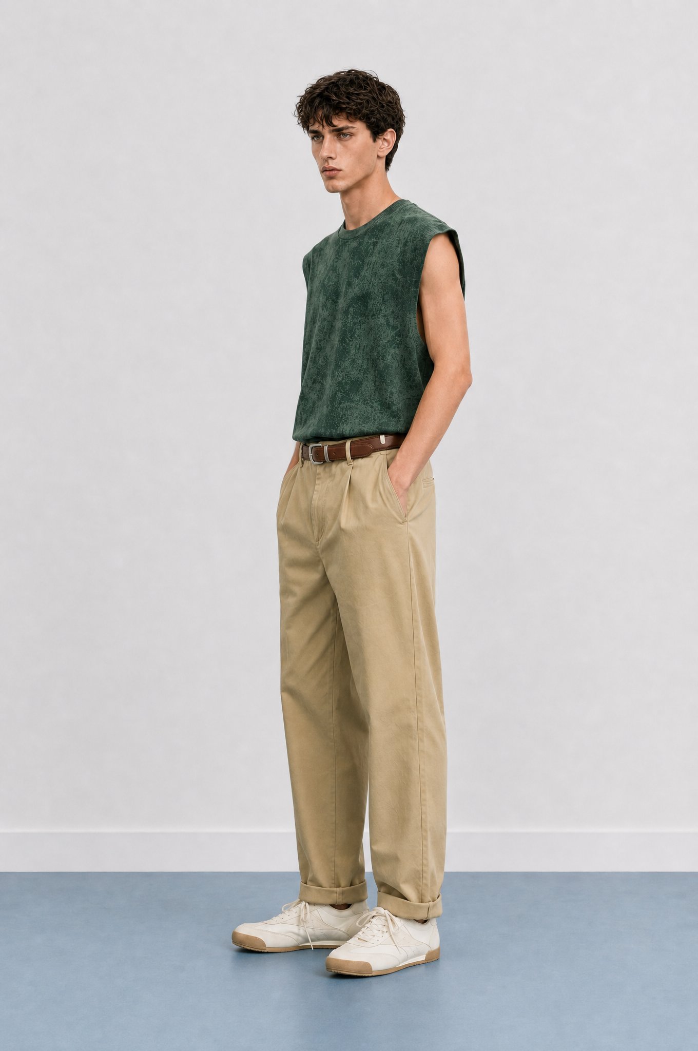 Erkek Yıkamalı Tank Top Atlet Nefti