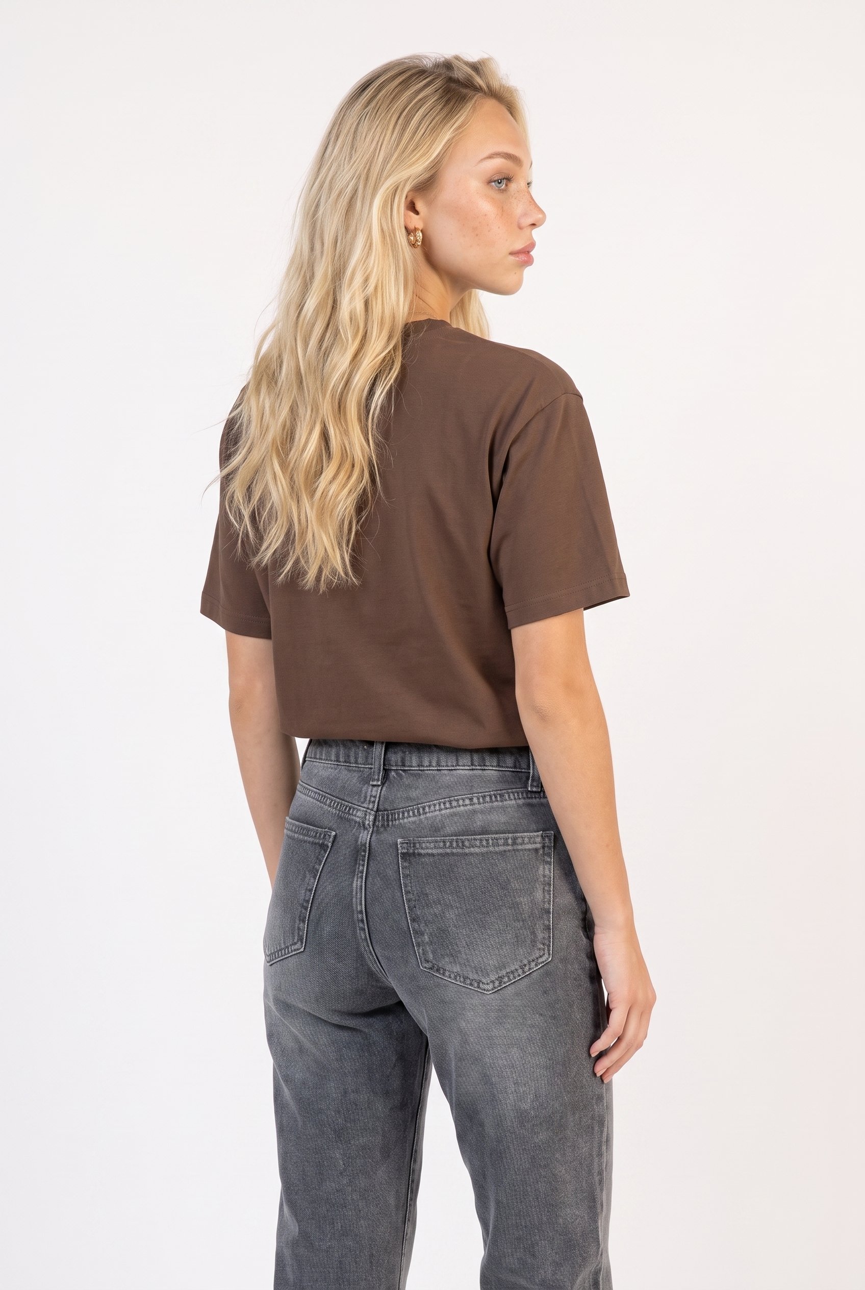 Kadın D96 Straight Crop Jean Gri