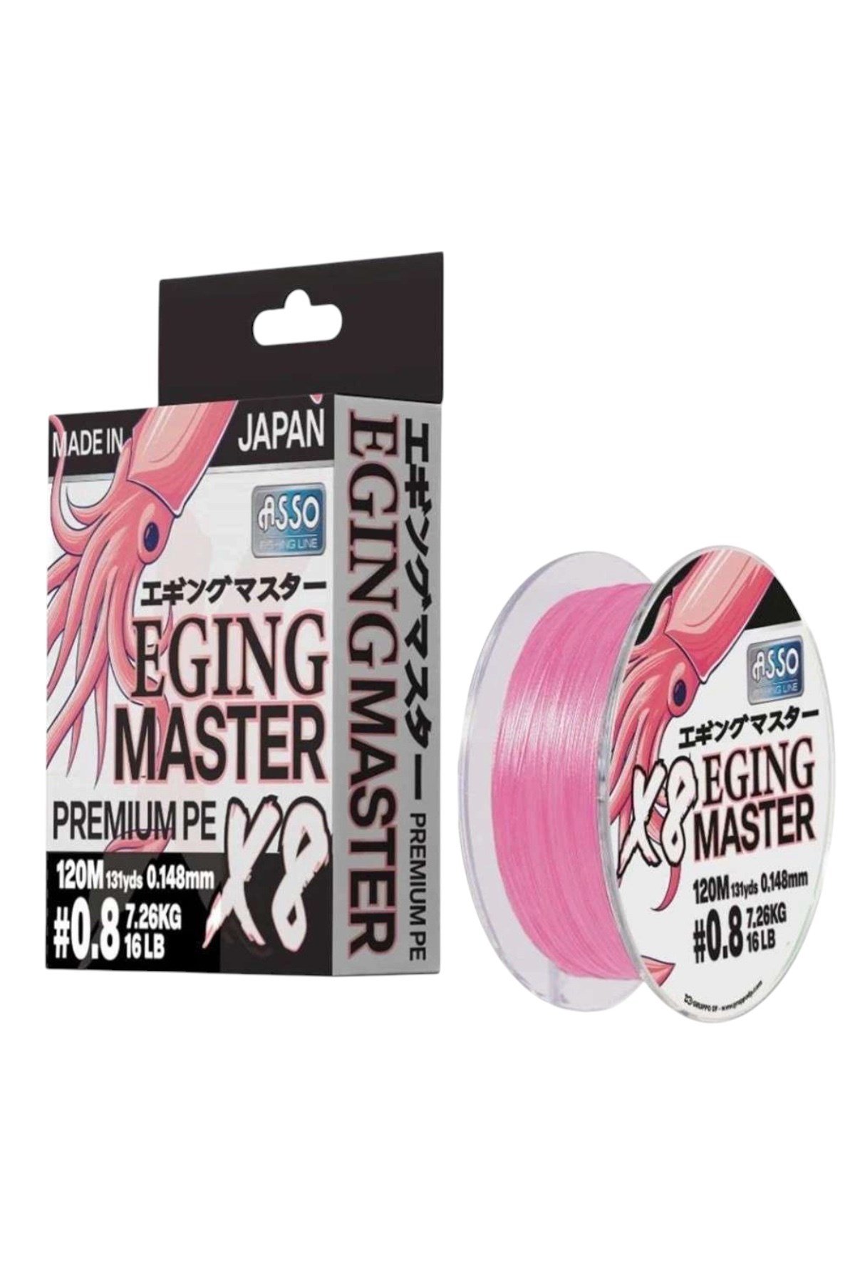 Asso 8X Eging Master PE 8 Örgü İp Misina 120mt Pink 1.0