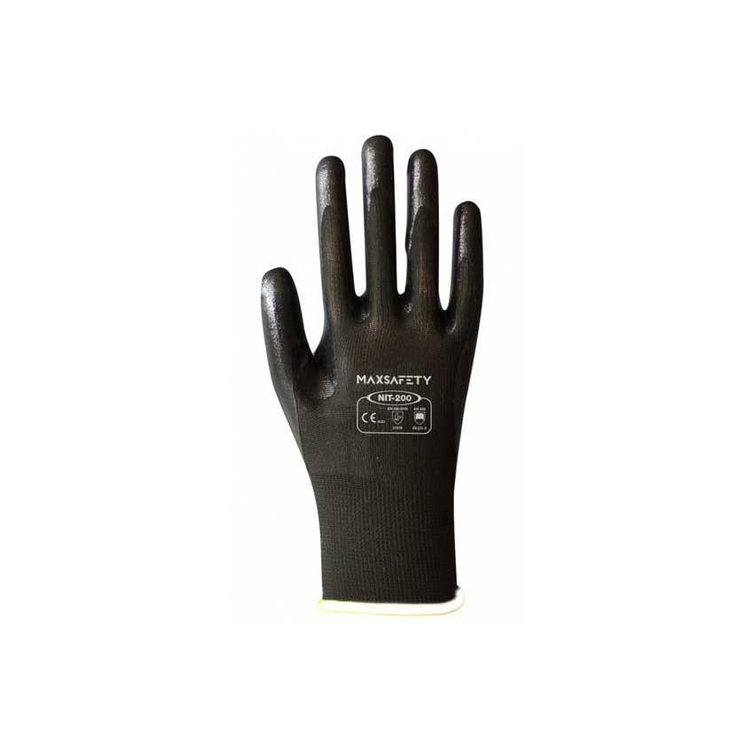 Max Safety NIT-200 Nitril Polyester İş Eldiveni NO:10