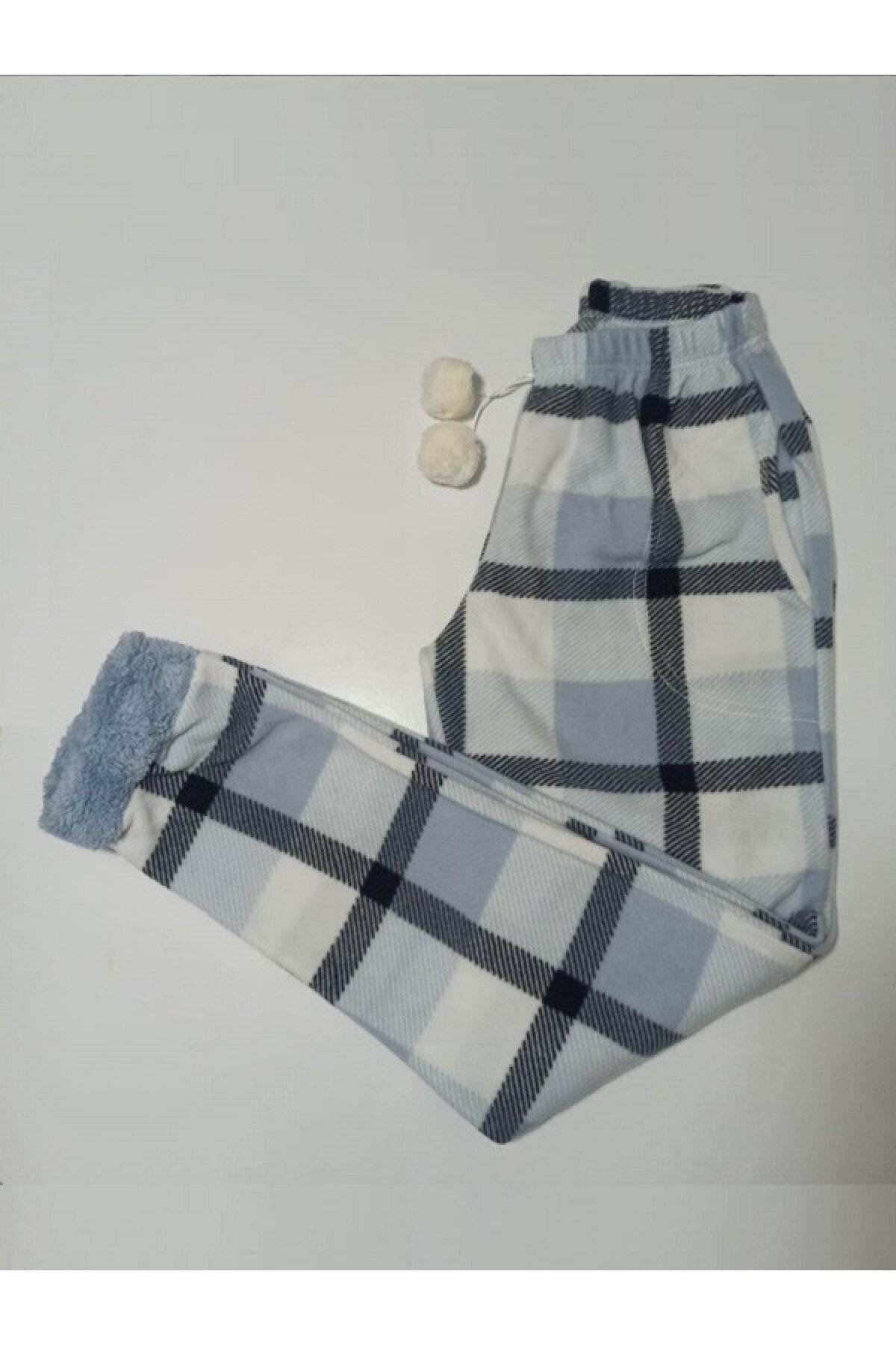 - Paça Manşetli , Cepli , Ponponlu , Kışlık , Polar Kadın Pijama Altı