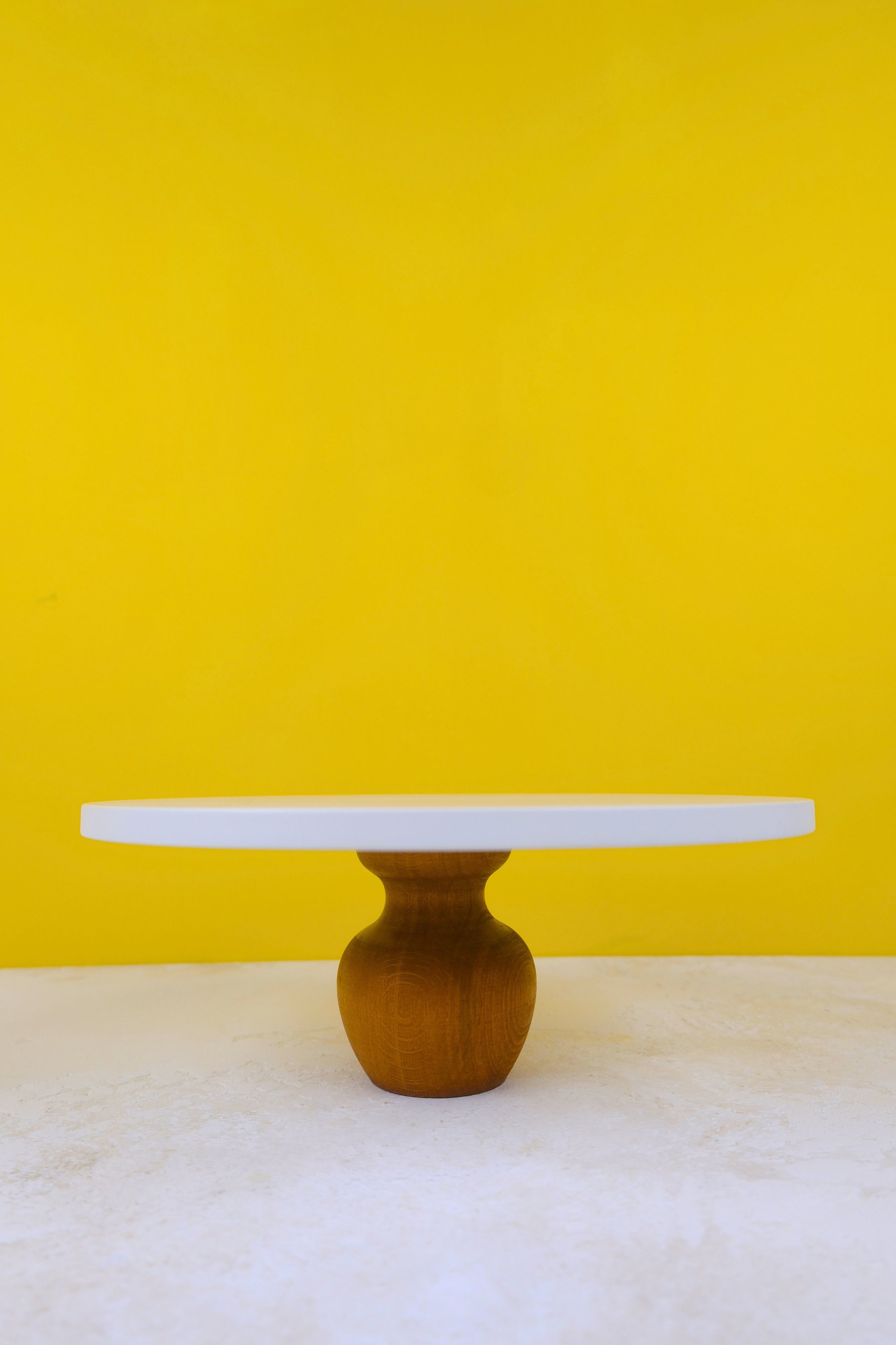 30 cm. Mdf Beyaz Tabak Nar Model Ahşap Ayaklı Pasta Sunum Tabağı