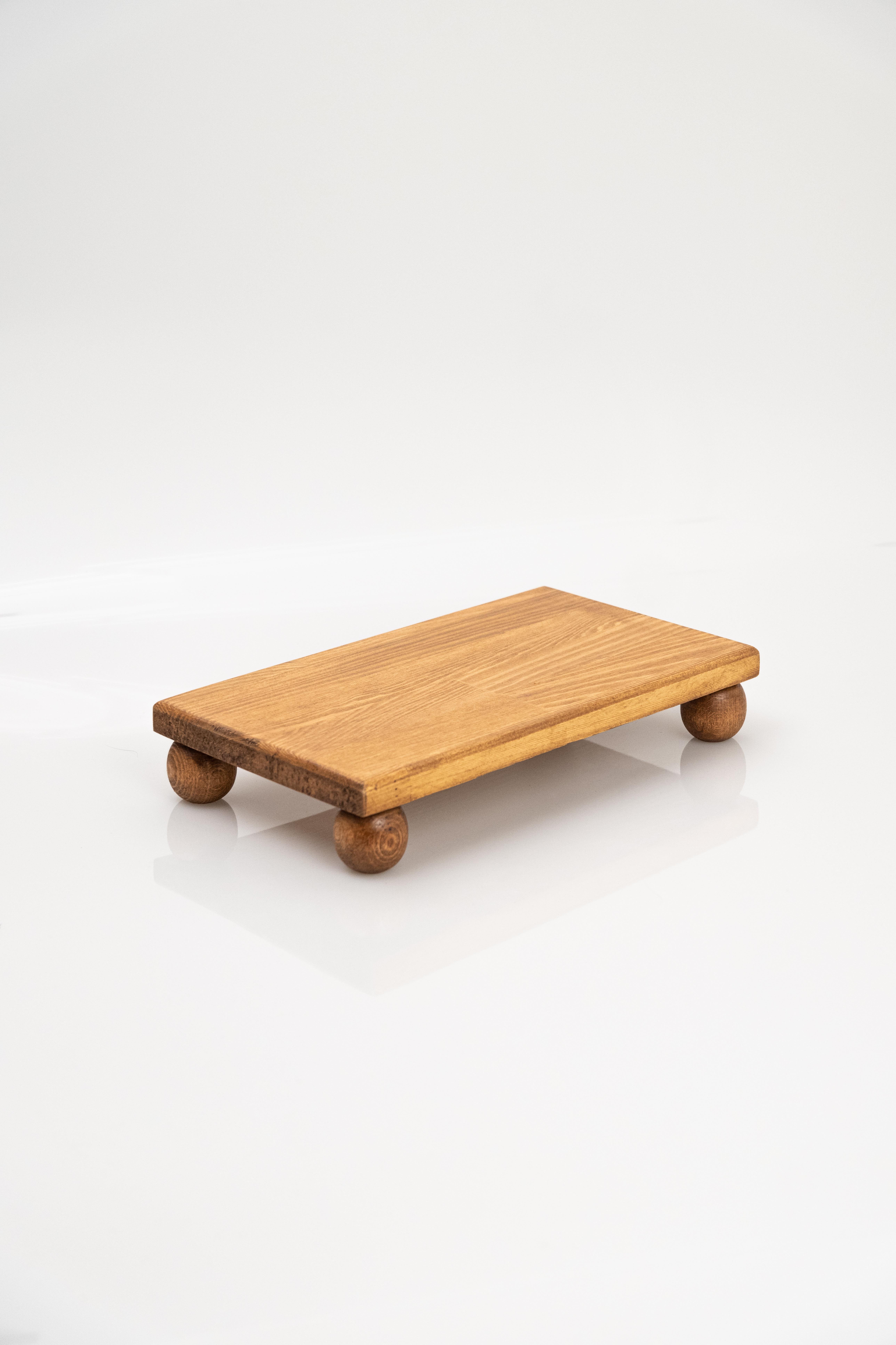 Justwood Risus Top Ayaklı 17x30 Cm Ahşap Dikdörtgen Pasta Sunum Servis Tabağı