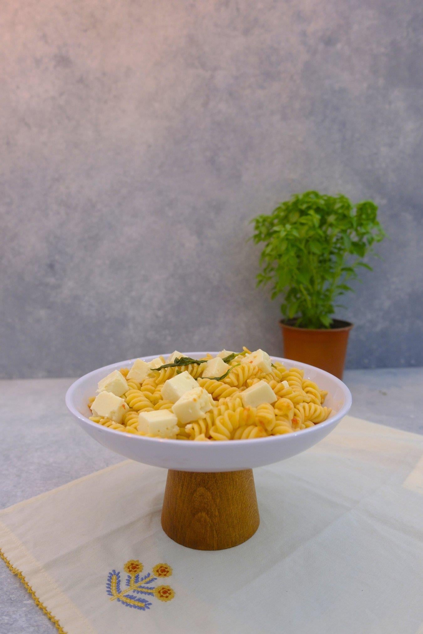 Macaroni Ahşap Ayaklı 22,5 Cm Melamin Servis Tabağı, Çukur Sunum Tabağı, Sunumluk, Kase