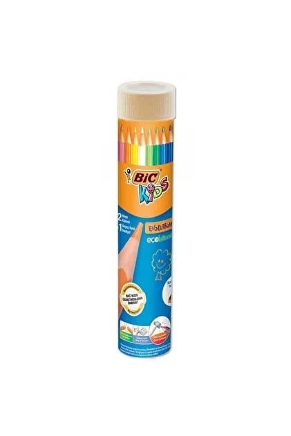 Bic Kids 12 Renk Boya Kalemi +1 Beyaz Renk Hediyeli - Metal Tüp