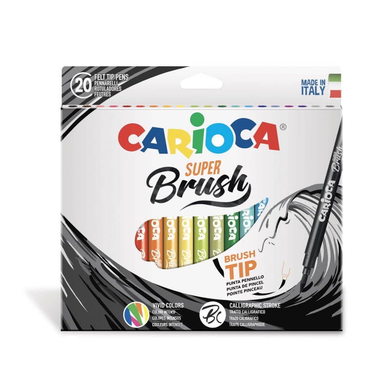 CARİOCA SUPER BRUSH KEÇELİ BOYA KALEMİ 20'Lİ