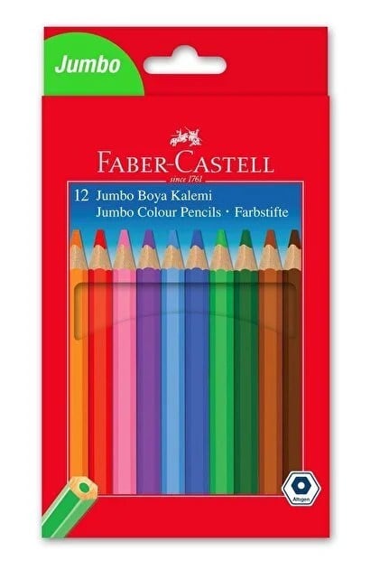 Faber-Castell 12'li Jumbo Boya Kalemi Tam Boy